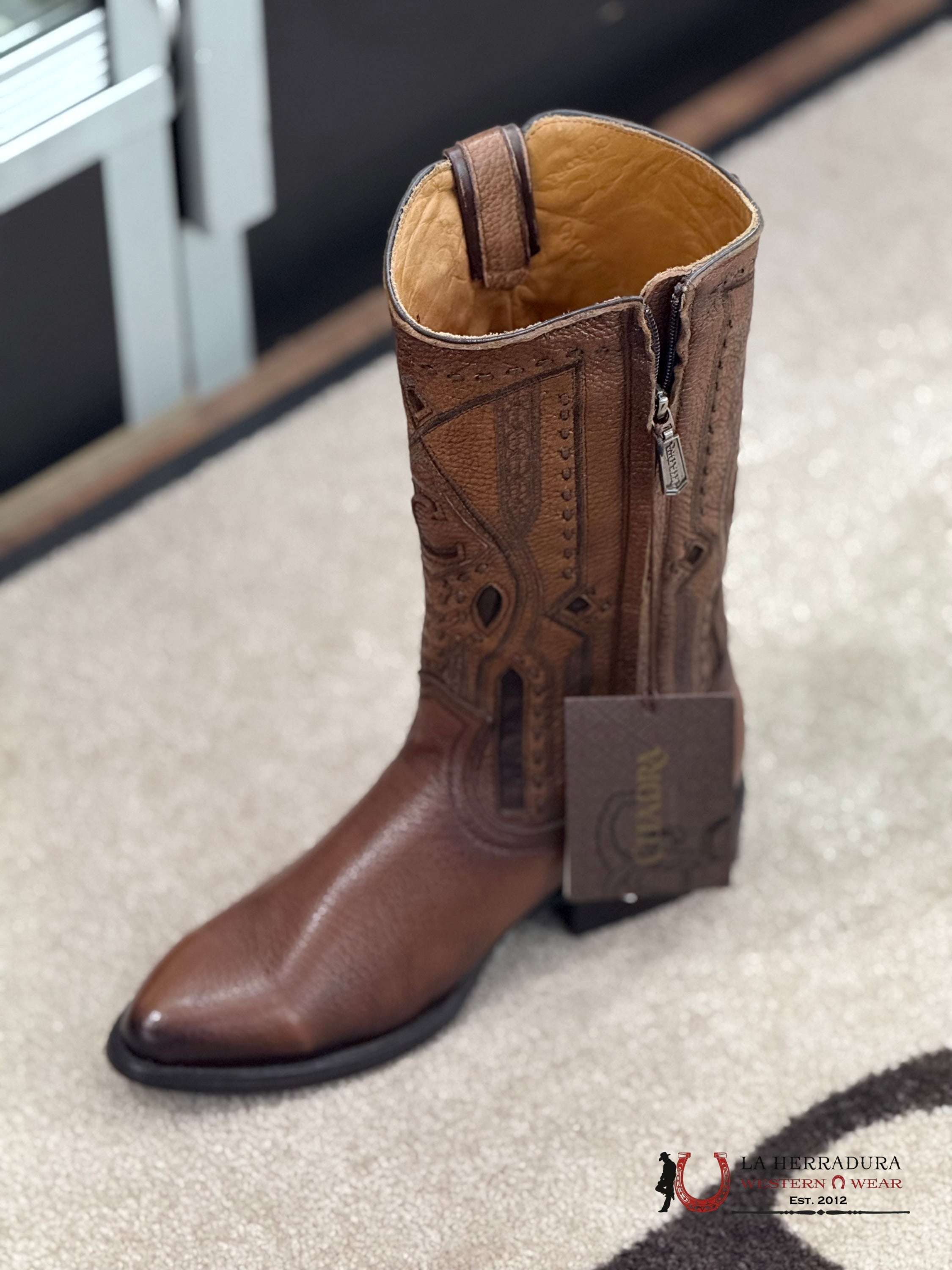 CUADRA MENS 2C1JVE VENADO FIRENZE ALMENDRA SHADOW ROUND TOE DEER BOTAS HOMBRES