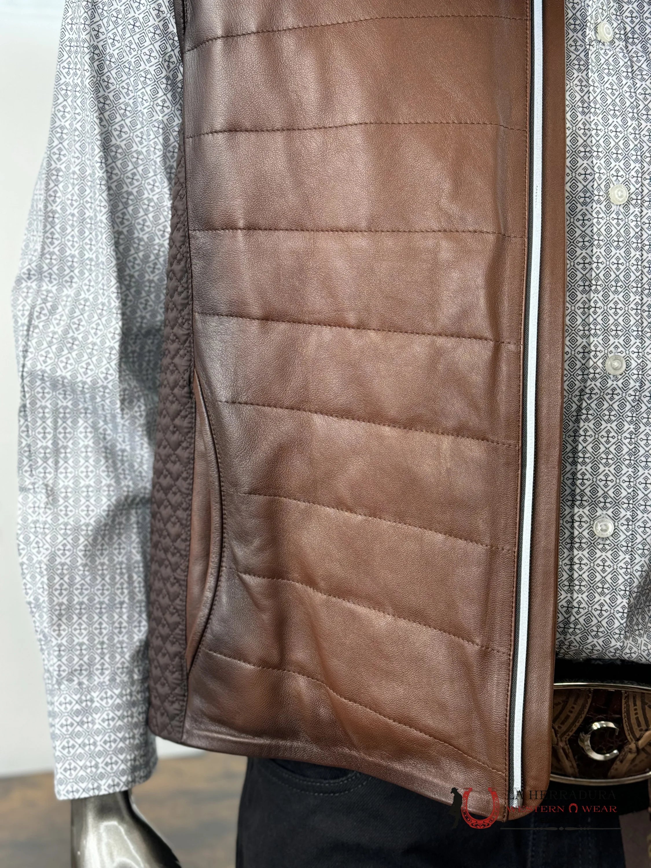 Cuadra Mens Chaleco Cordero Victor Flores Cafe Zipper Ropa Hombres