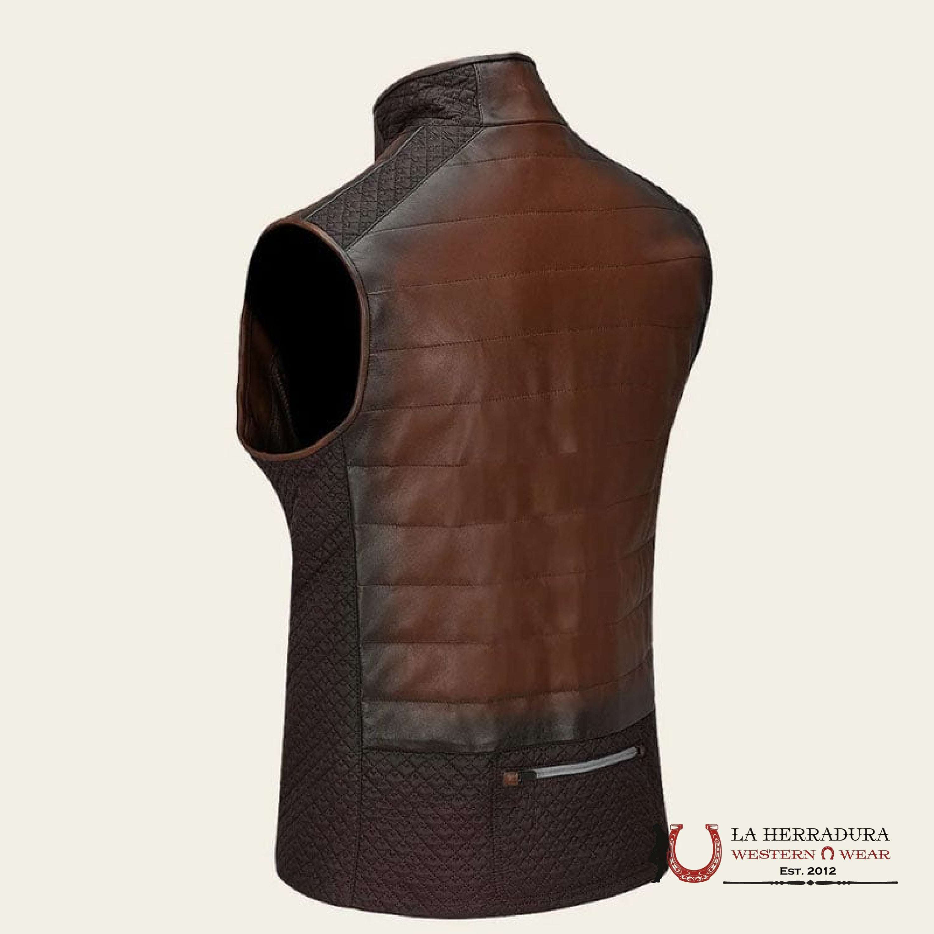 Cuadra Mens Chaleco Cordero Victor Flores Cafe Zipper Ropa Hombres