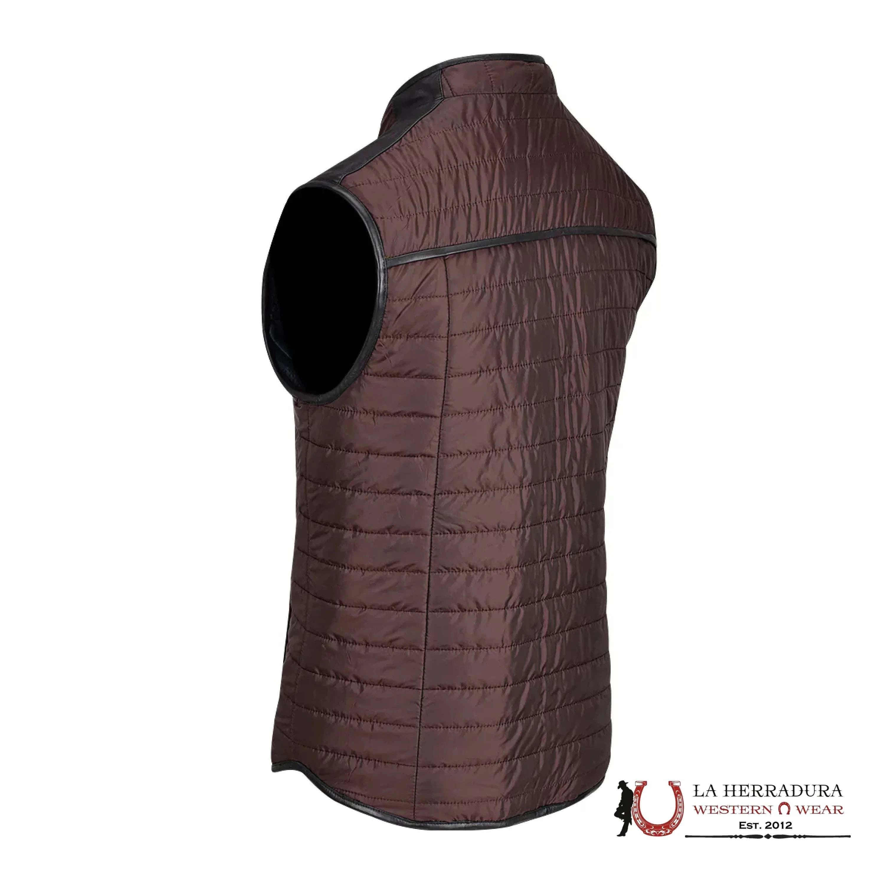 Cuadra Mens Doble View Blue Leather Vest Ropa Hombres