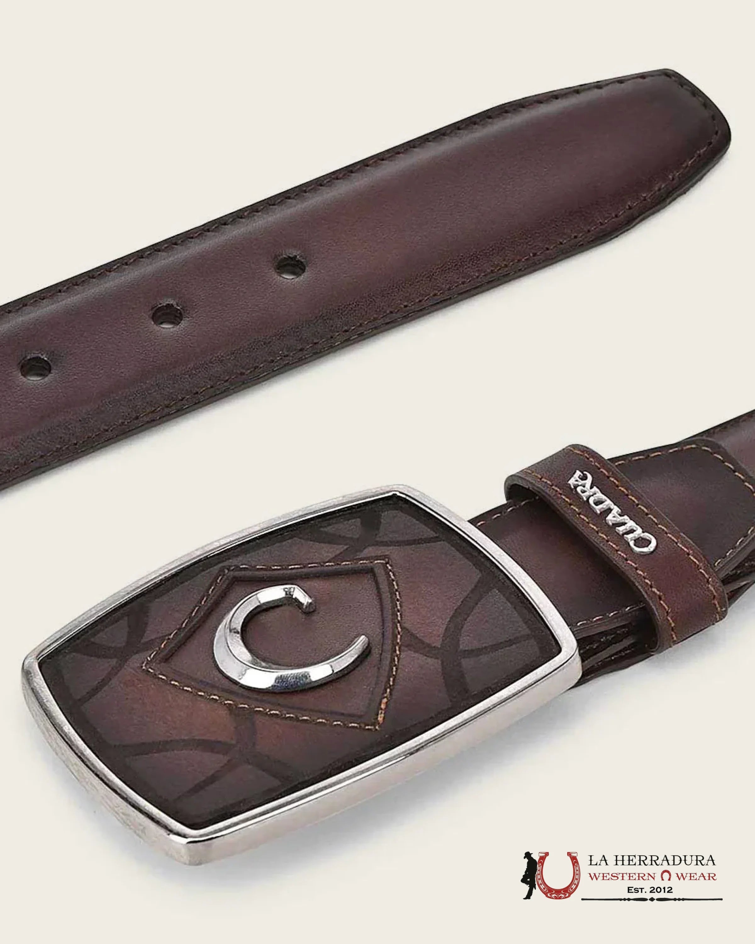 CUADRA PIEL SILLERO VASCO CHESTNUT BELT CINTURONES HOMBRES