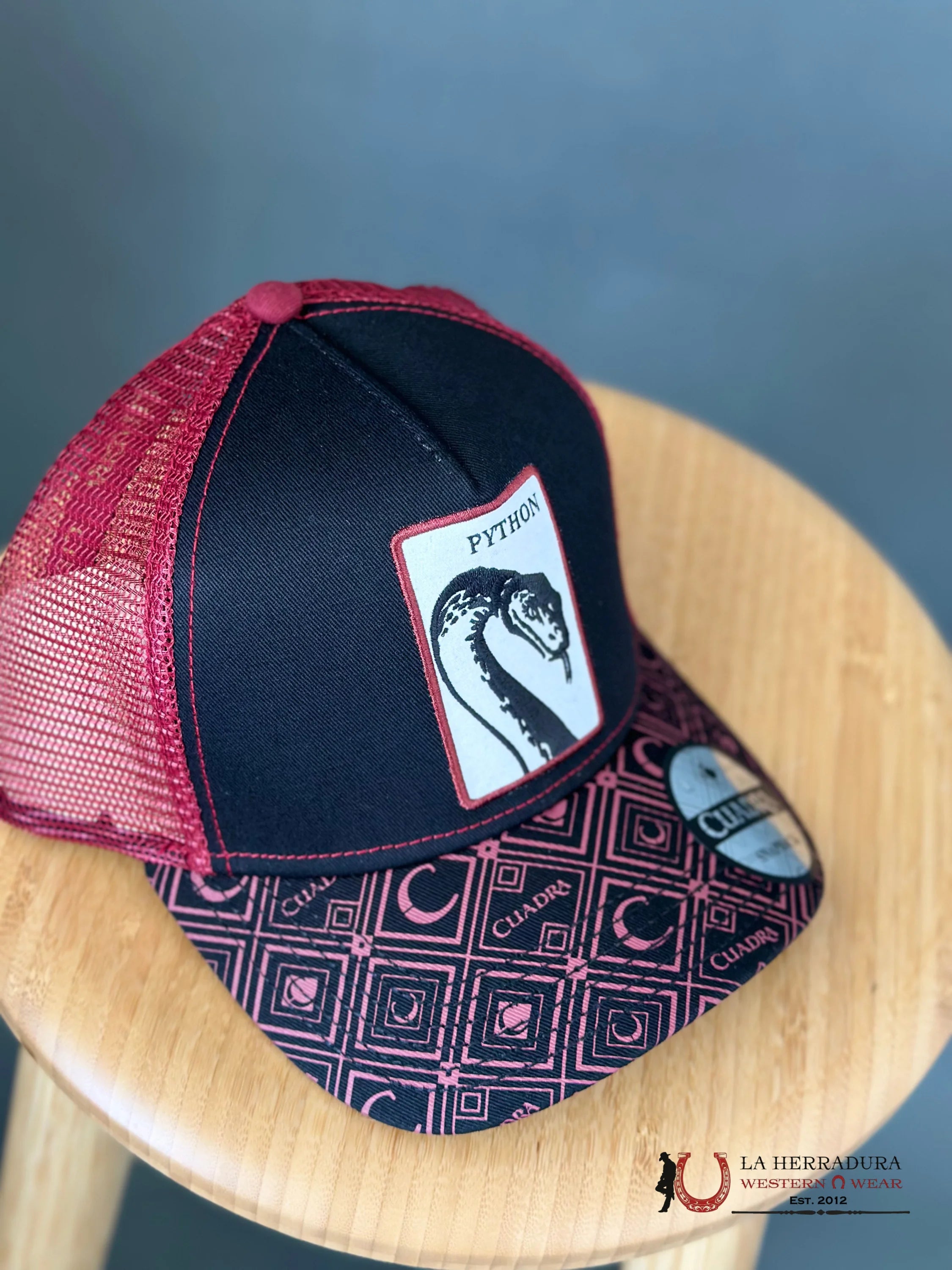 Cuadra Python Black/Red Cap Caps Mens Gorras Hombres