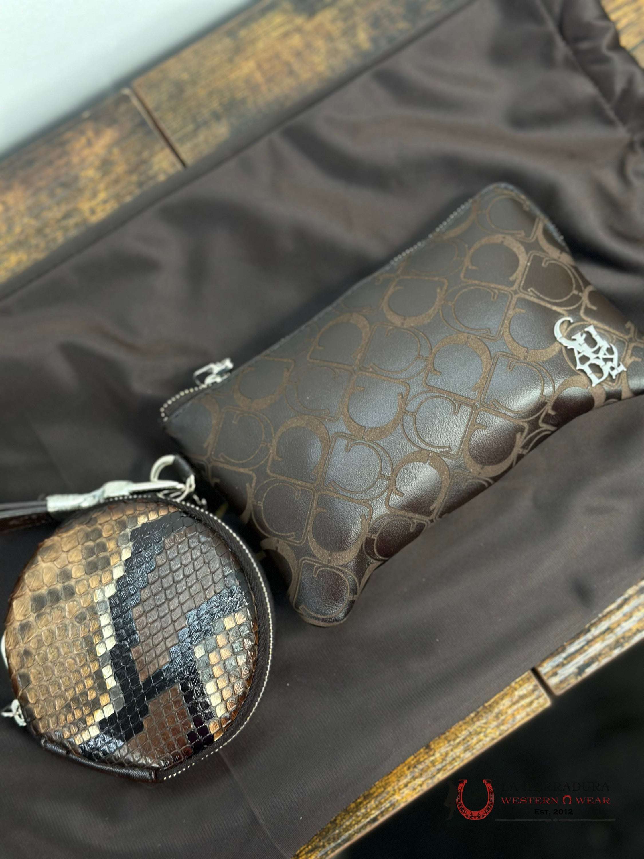 Cuadra Python Brown Wallet Ropa Mujeres