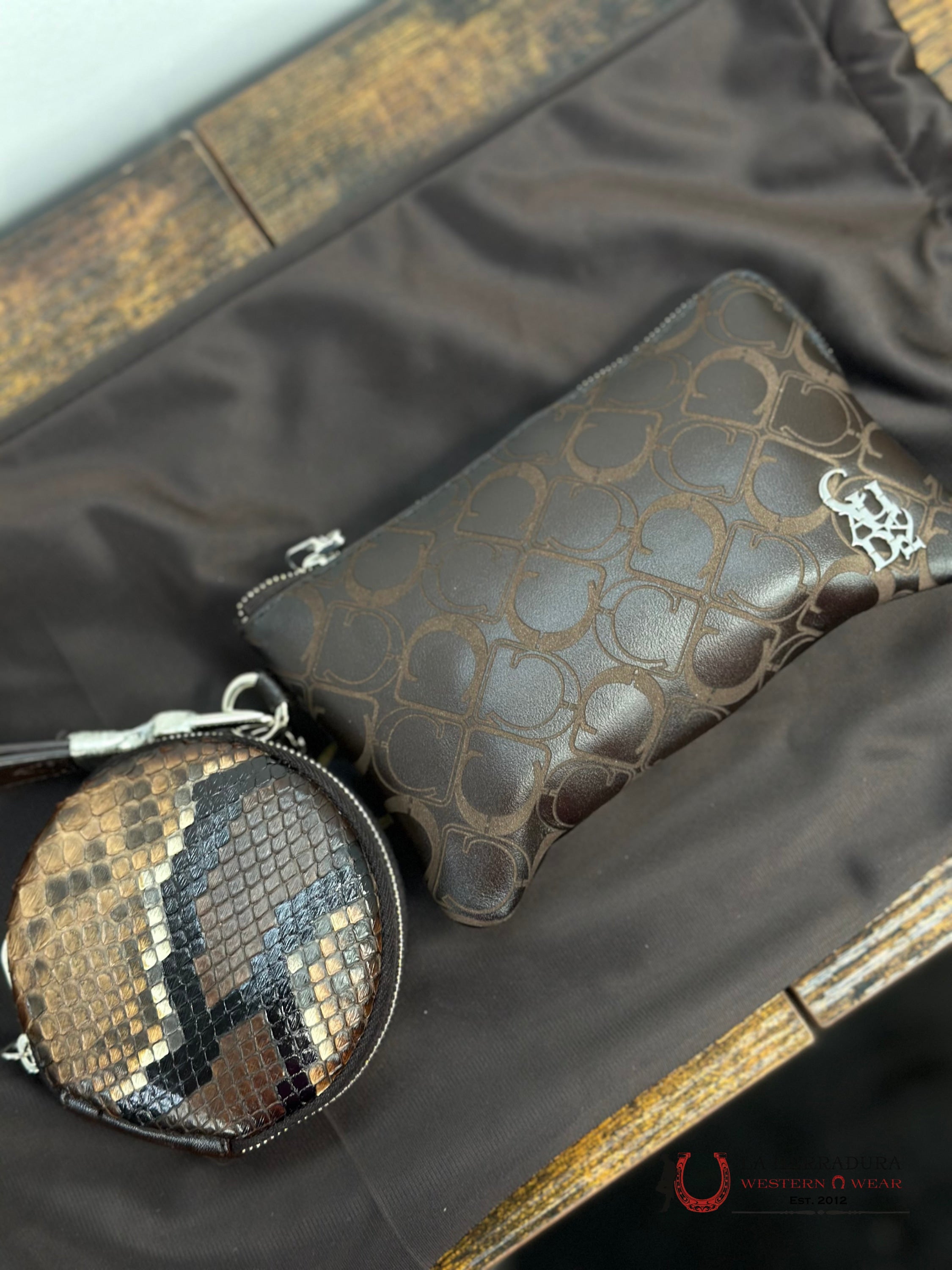 Cuadra Python Brown Wallet Ropa Mujeres