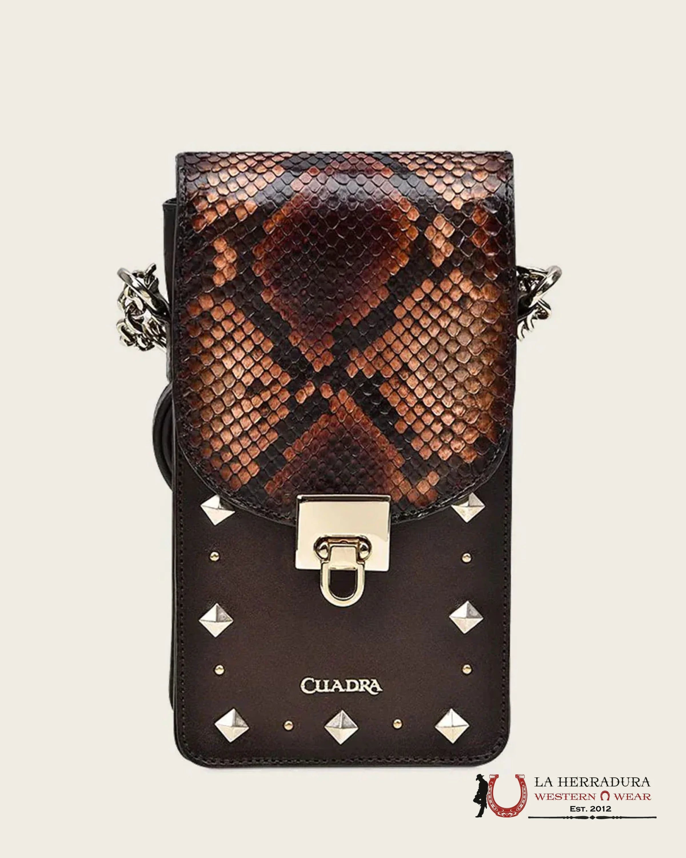 Cuadra Python Chestnut Glazed Verona Bag Ropa Mujeres