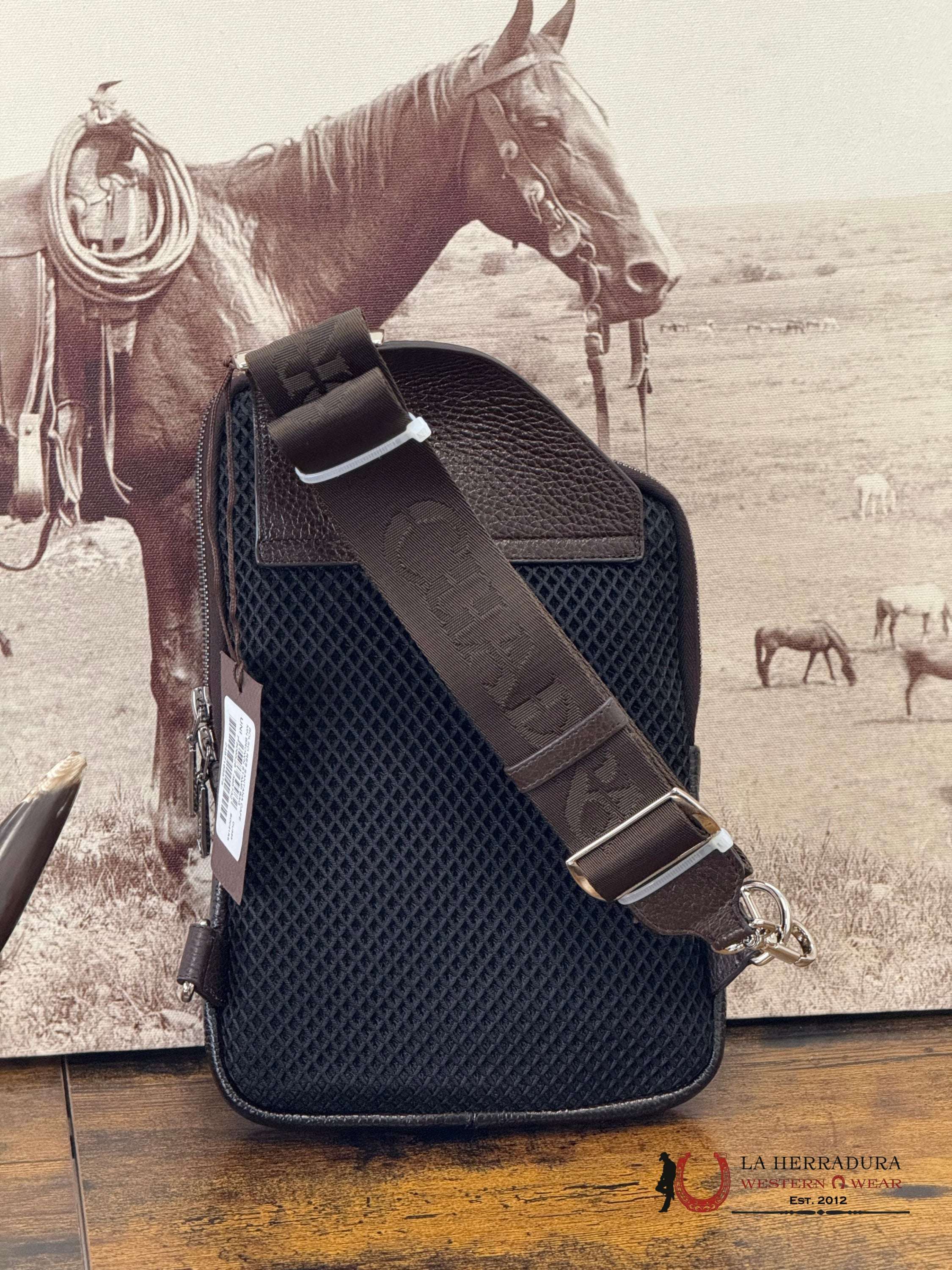 Cuadra Res Stantana Brown Stamp Crossbody bag Men ACCESORIOS