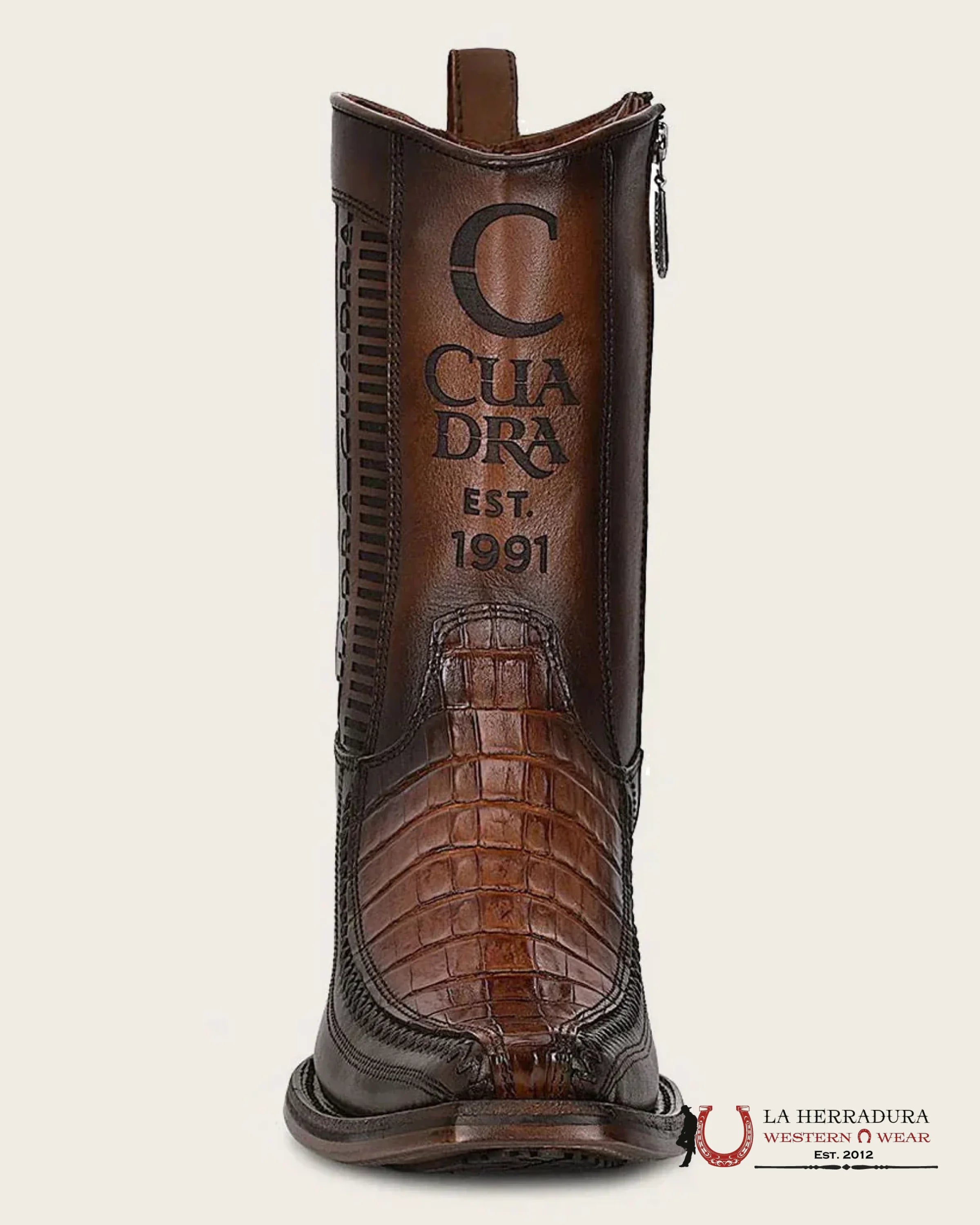 CUADRA SHORT BOOT ALMOND LASER & WOVEN FUSCUS COLA CAIMAN NARROW SQUARE TOE 1J2KFY BOTAS HOMBRES