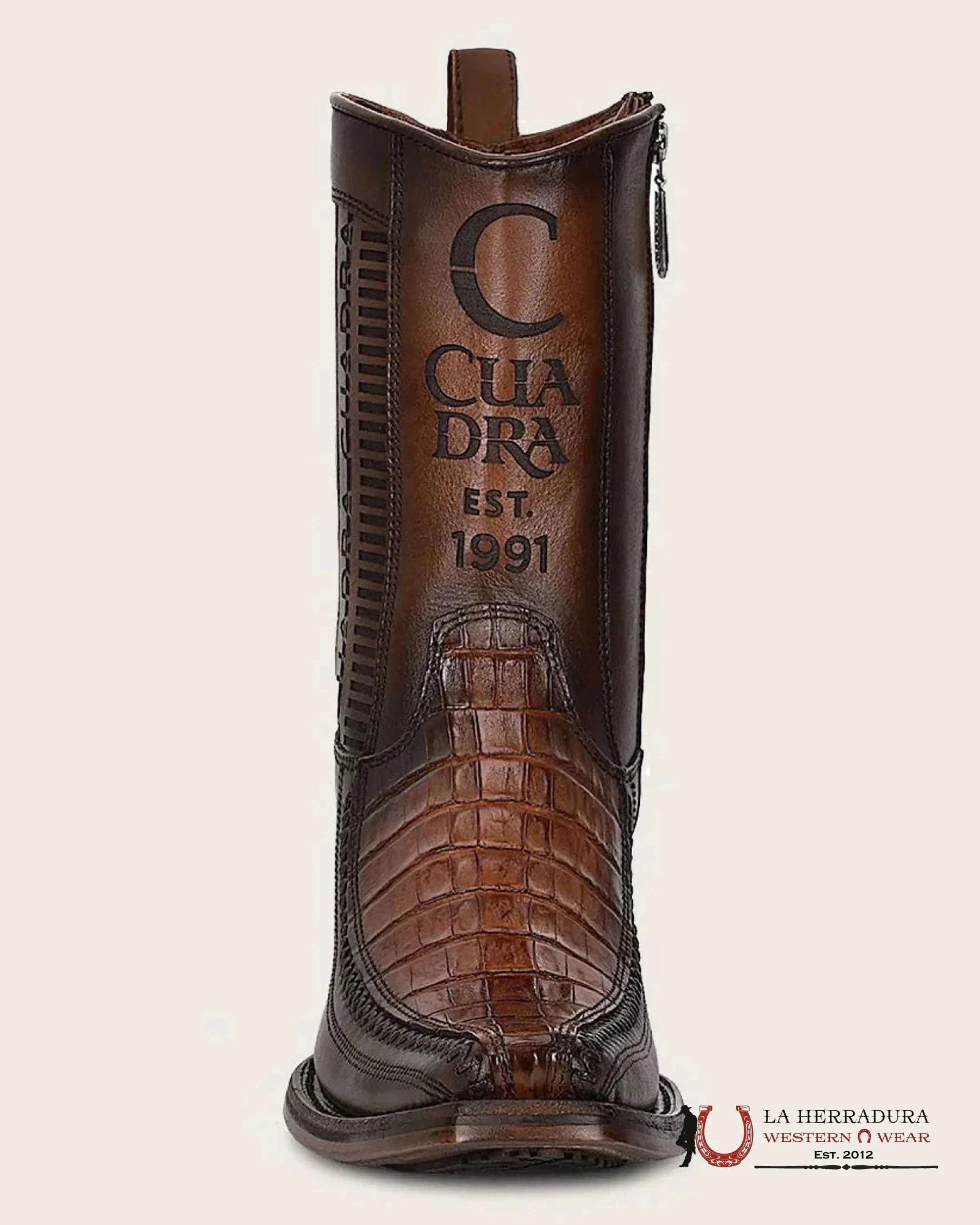 CUADRA SHORT BOOT ALMOND LASER & WOVEN FUSCUS COLA CAIMAN NARROW SQUARE TOE 1J2KFY BOTAS HOMBRES