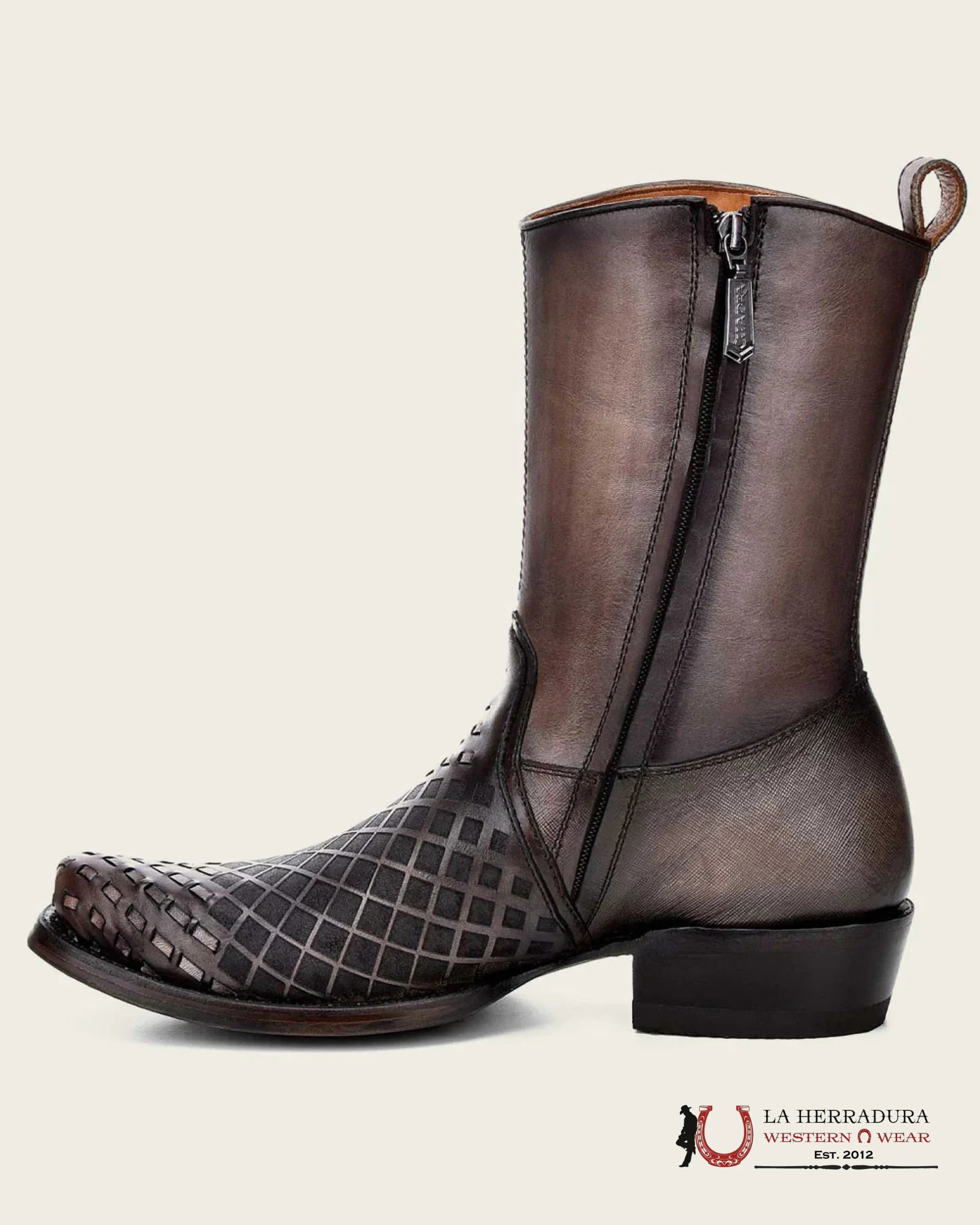 CUADRA SHORT BOOT DE RES SILLERO OVER LIGHT NEGRO NARROW SQUARE TOE CU498 BOTAS HOMBRES