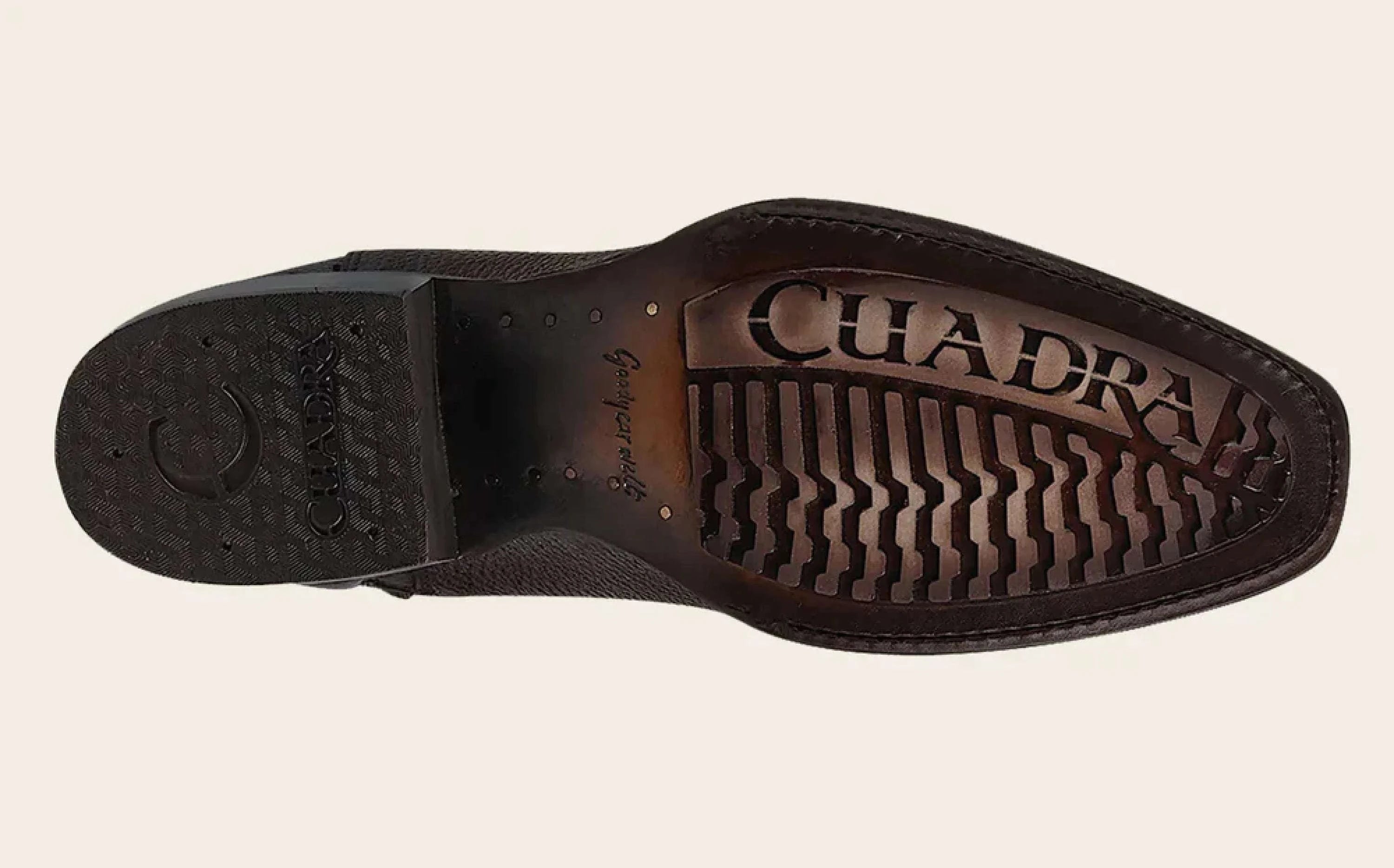 CUADRA SHORT BOOT PLUNGE BLACK COLA CAIMAN LASER & WOVEN NARROW SQUARE TOE - CU805 BOTAS HOMBRES