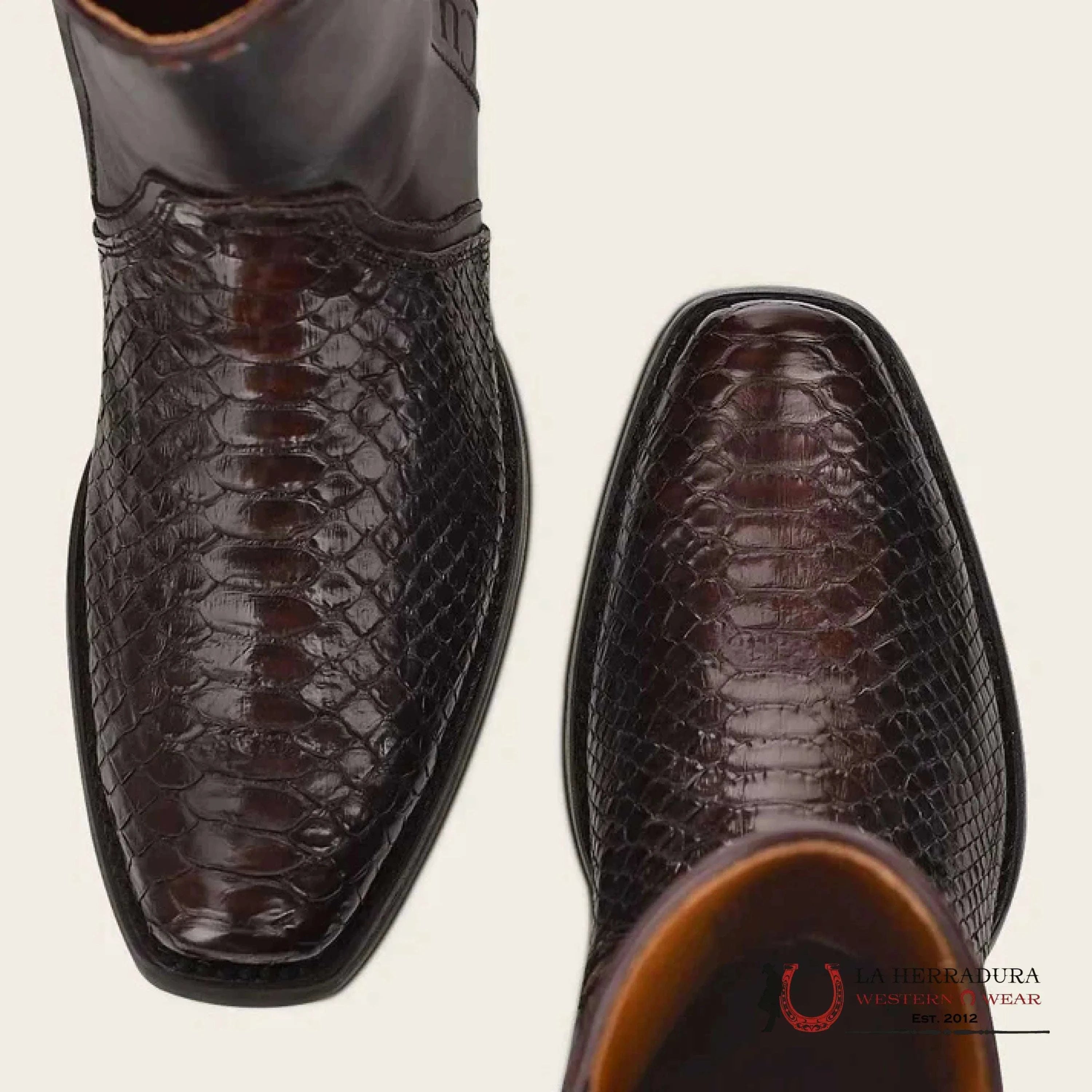 CUADRA SHORT BOOT PYTHON LISBOA BLACK NARROW TOE- CU557 BOTAS HOMBRES