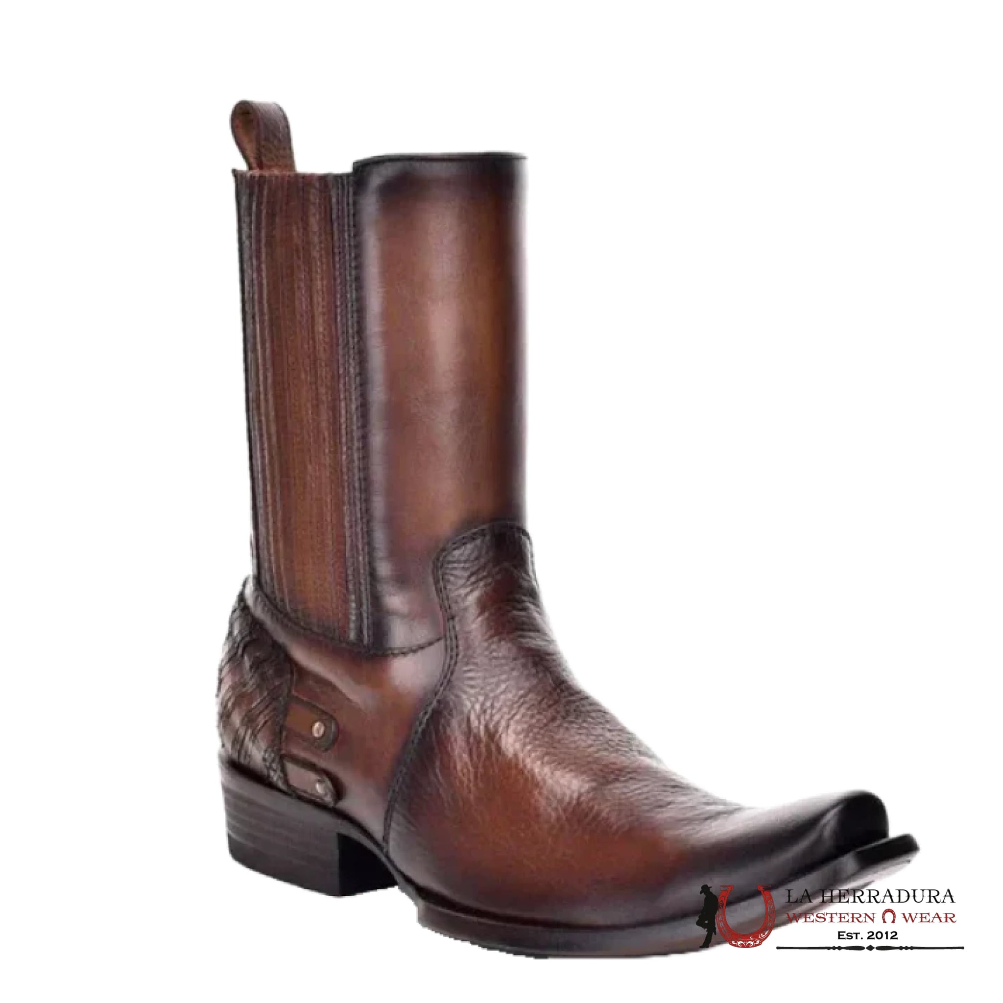 CUADRA SHORT BOOT RES PITBULL MIEL HONEY ZIPPER & STUDS NARROW SQAURE