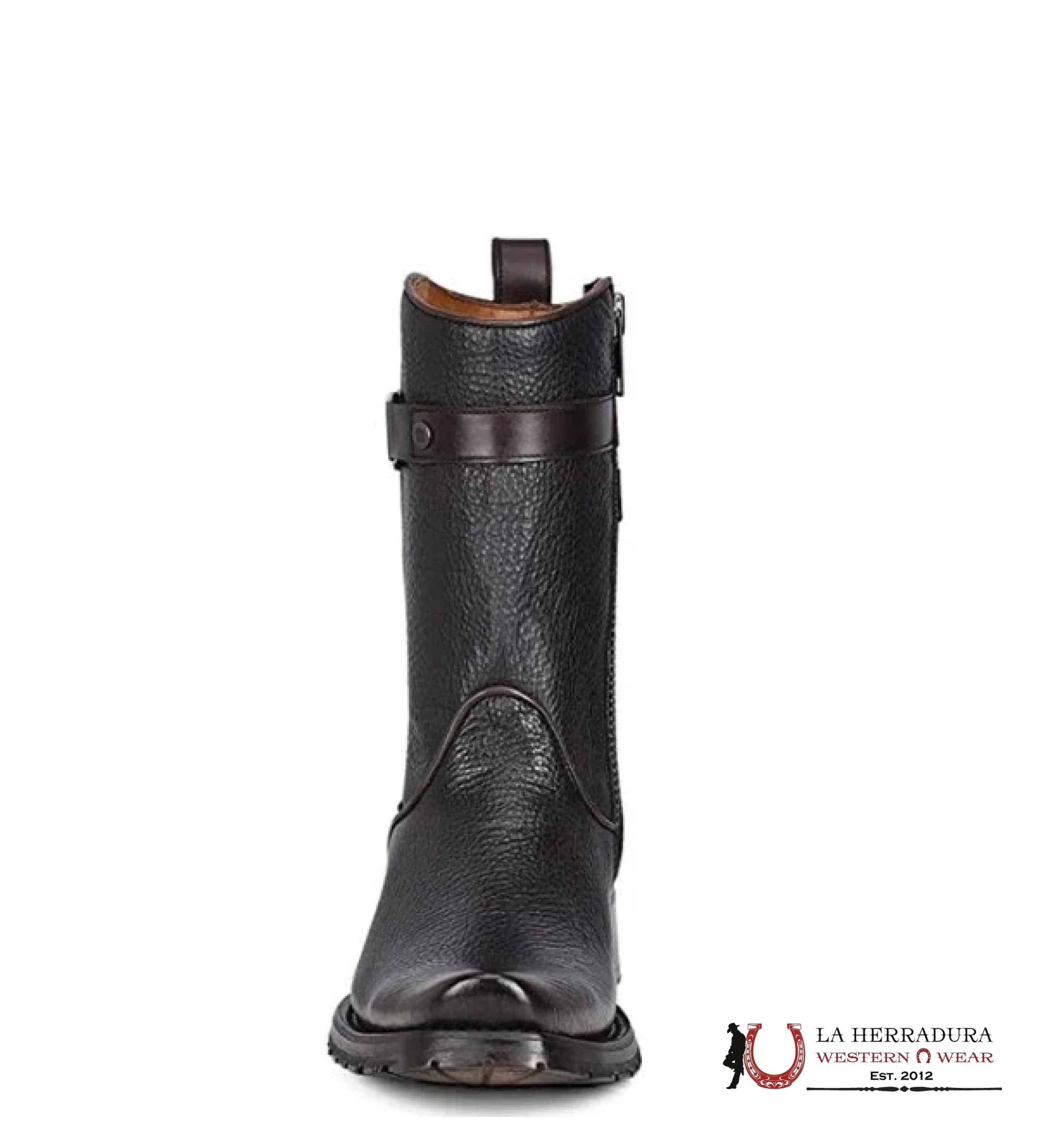 CUADRA SHORT BOOT RES SANTANA NEGRO LAZER & EMBROIDERY NARROW SQUARE TOE- CU630 BOTAS HOMBRES