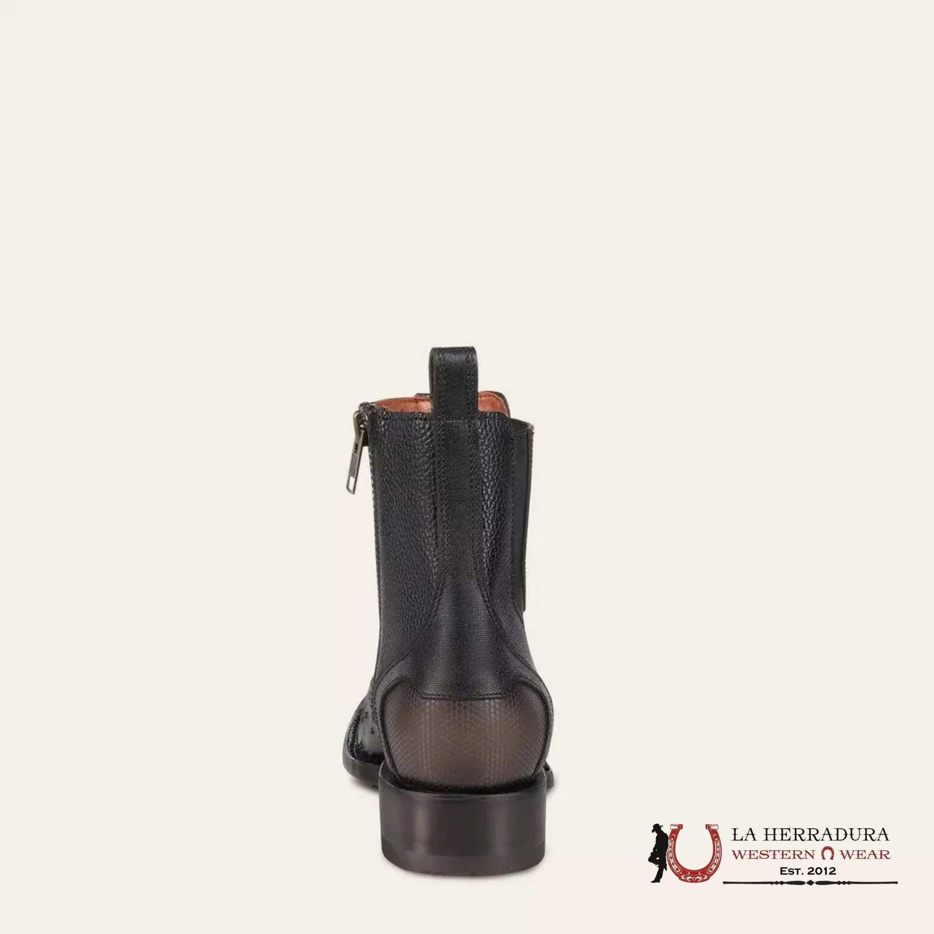 CUADRA SHORT BOTÍN BOOT AVESRUZ NEGRO CAFE SQUARE TOE CU821 BOTAS HOMBRES