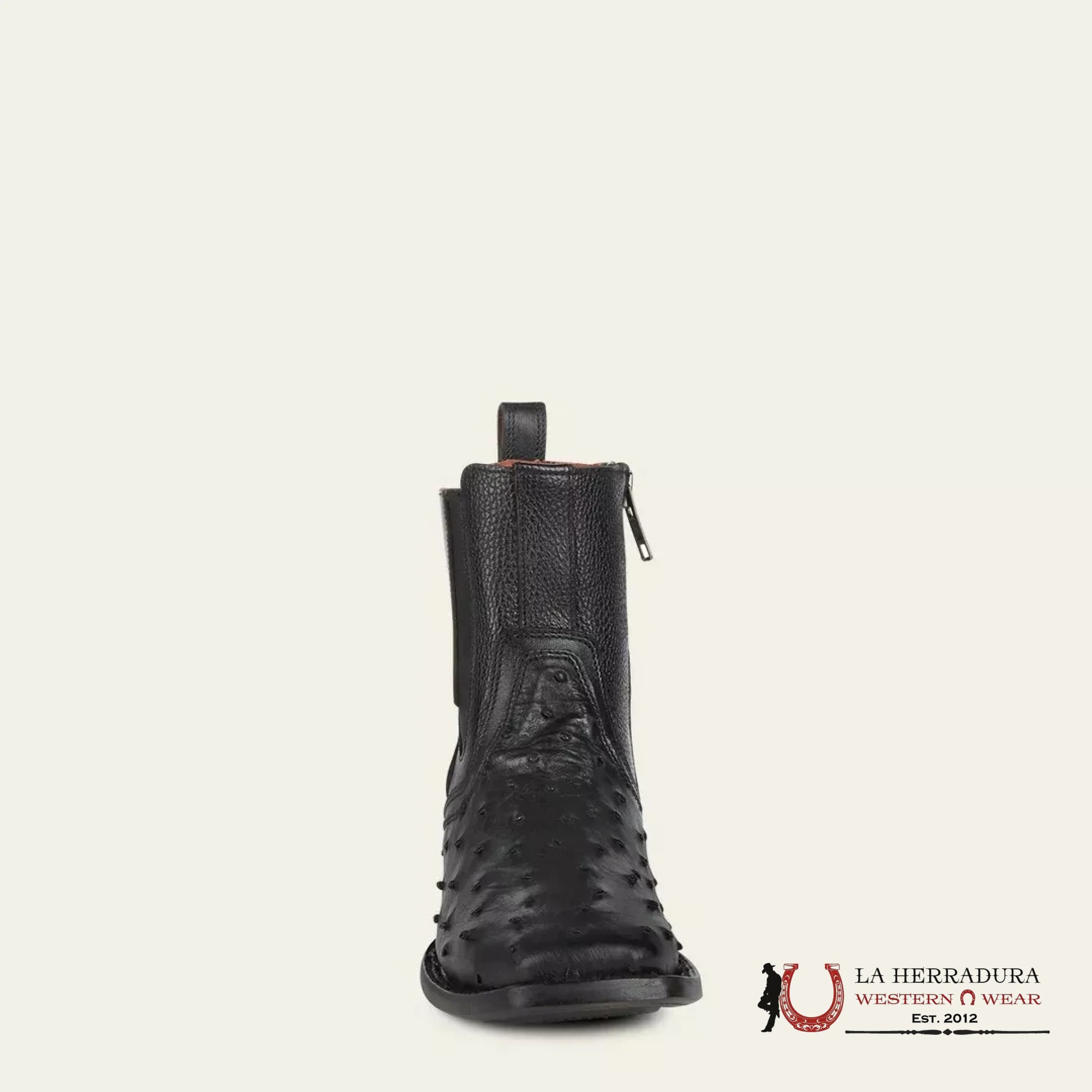 CUADRA SHORT BOTÍN BOOT AVESRUZ NEGRO CAFE SQUARE TOE CU821 BOTAS HOMBRES