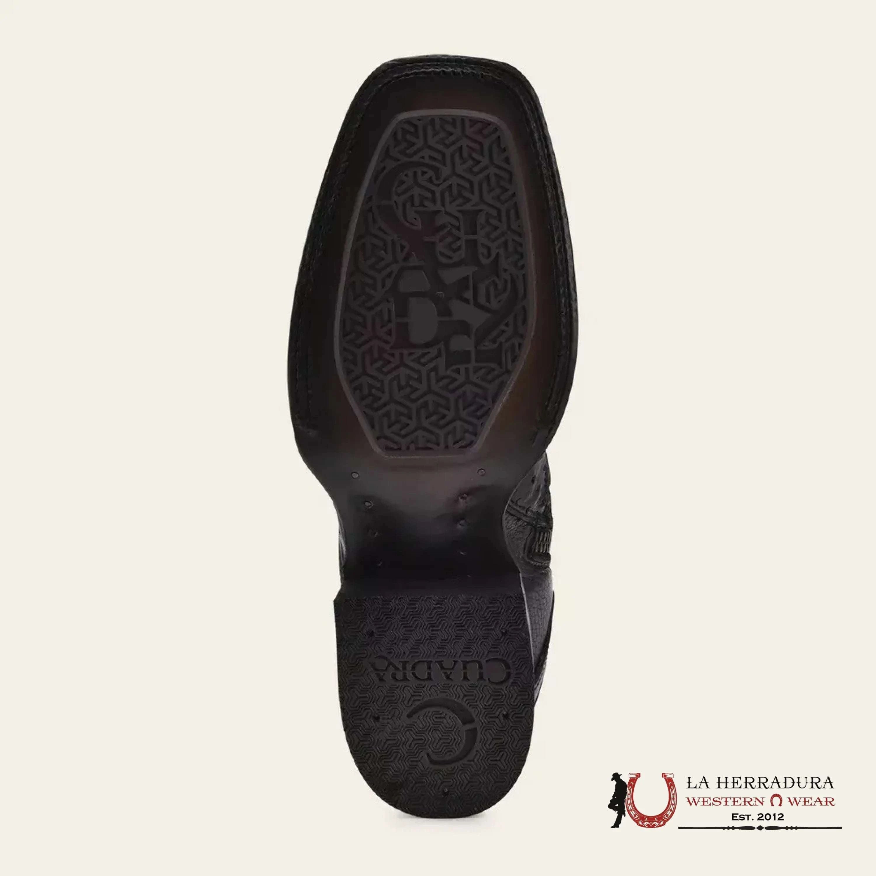 CUADRA SHORT BOTÍN BOOT AVESRUZ NEGRO CAFE SQUARE TOE CU821 BOTAS HOMBRES