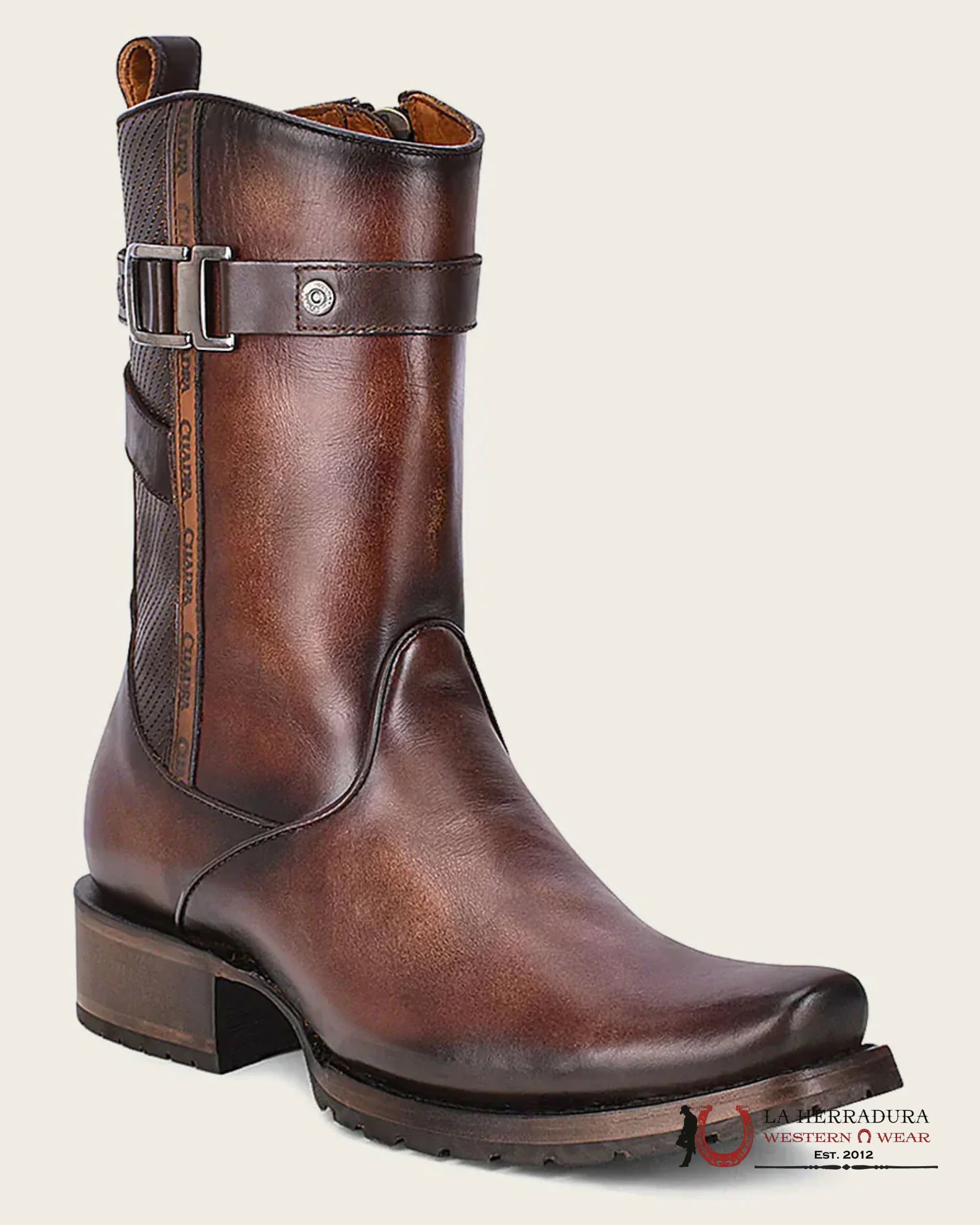 CUADRA SHORT RES CARACAS CAOS CAFE LASER & WOVEN NARROW SQUARE TOE- 1J2JRS BOTAS HOMBRES