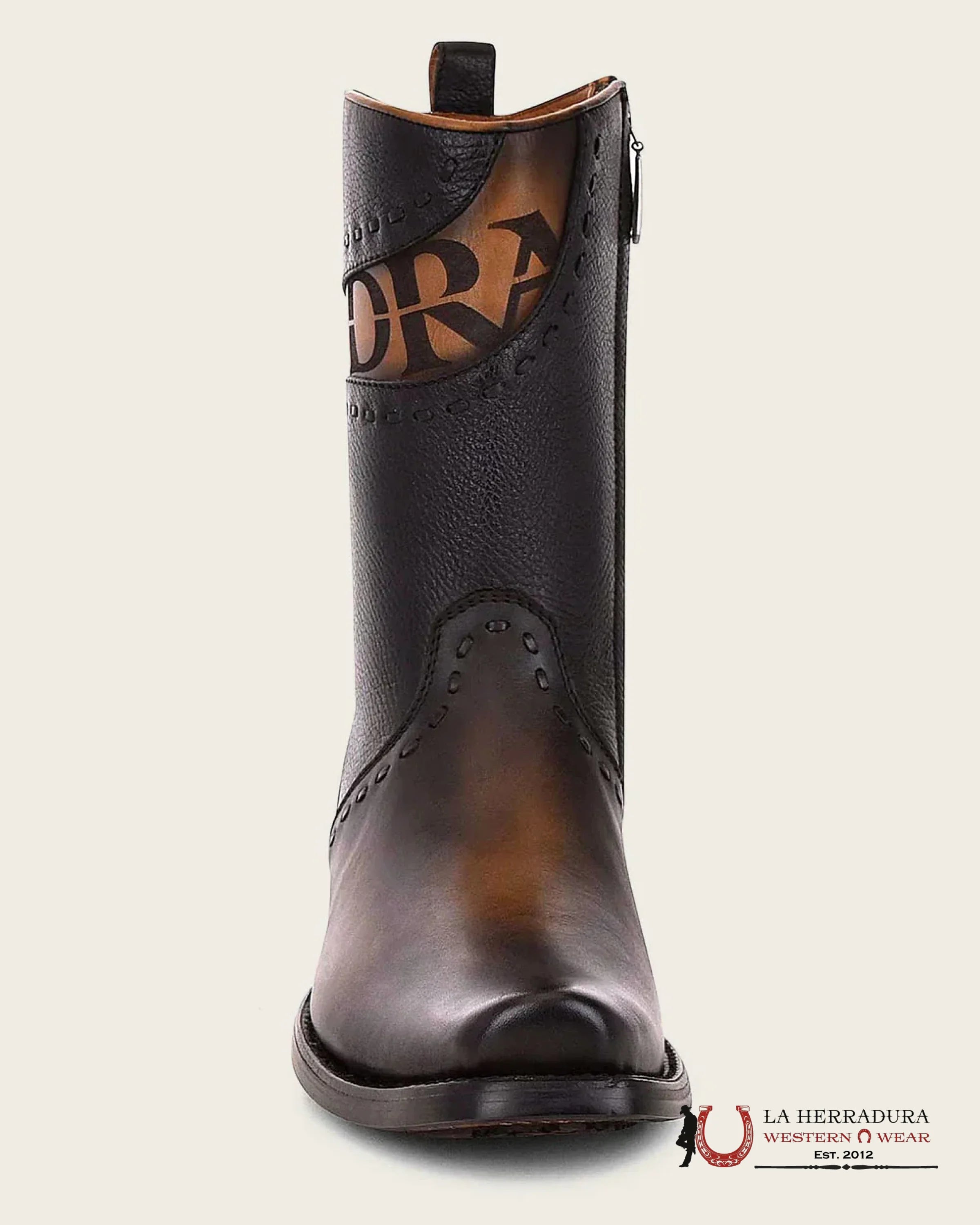 CUADRA SHORT SILLERO VIENE NEGRO BLACK LASER & WOVEN NARROW SQUARE TOE BOTAS HOMBRES