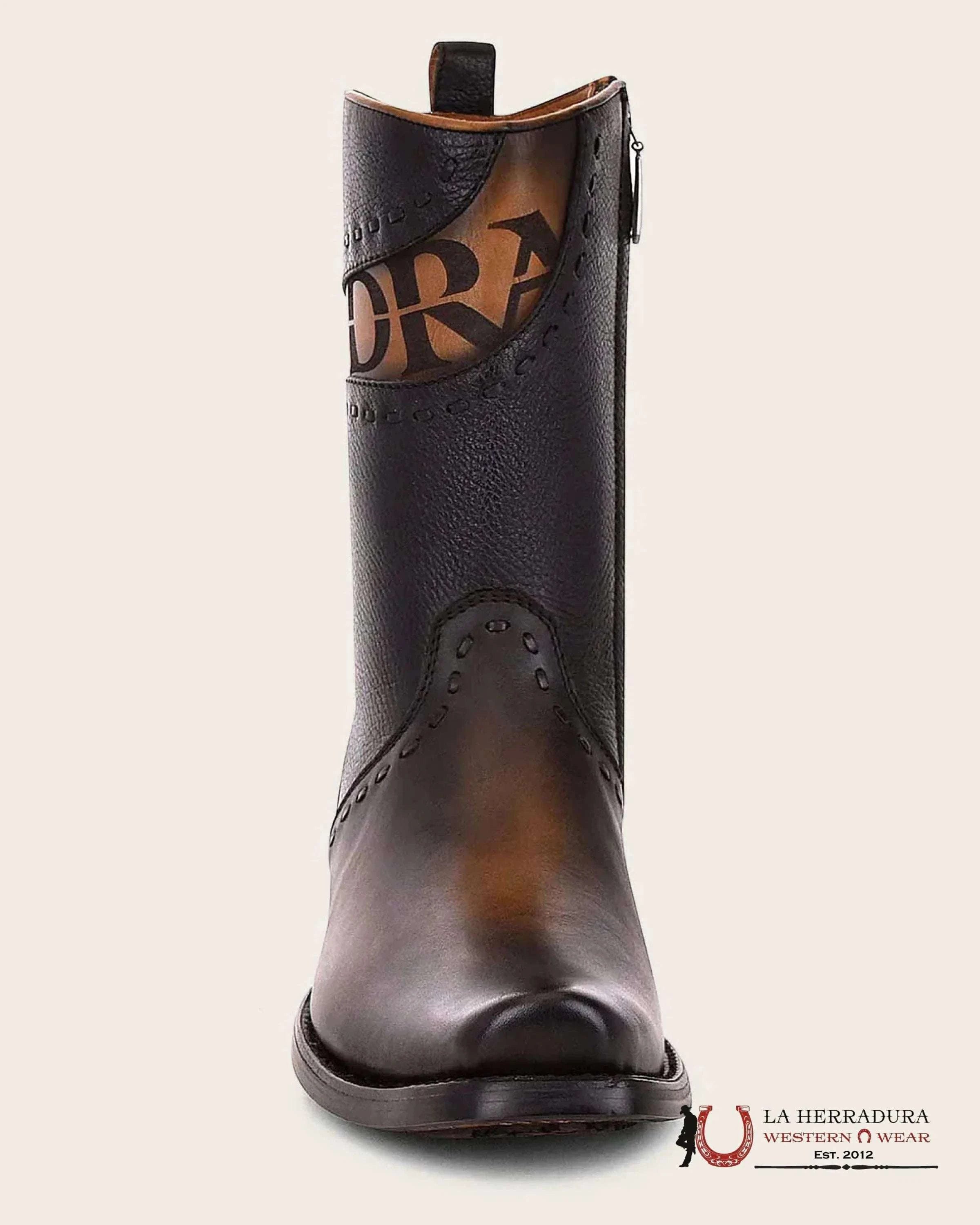 CUADRA SHORT SILLERO VIENE NEGRO BLACK LASER & WOVEN NARROW SQUARE TOE BOTAS HOMBRES