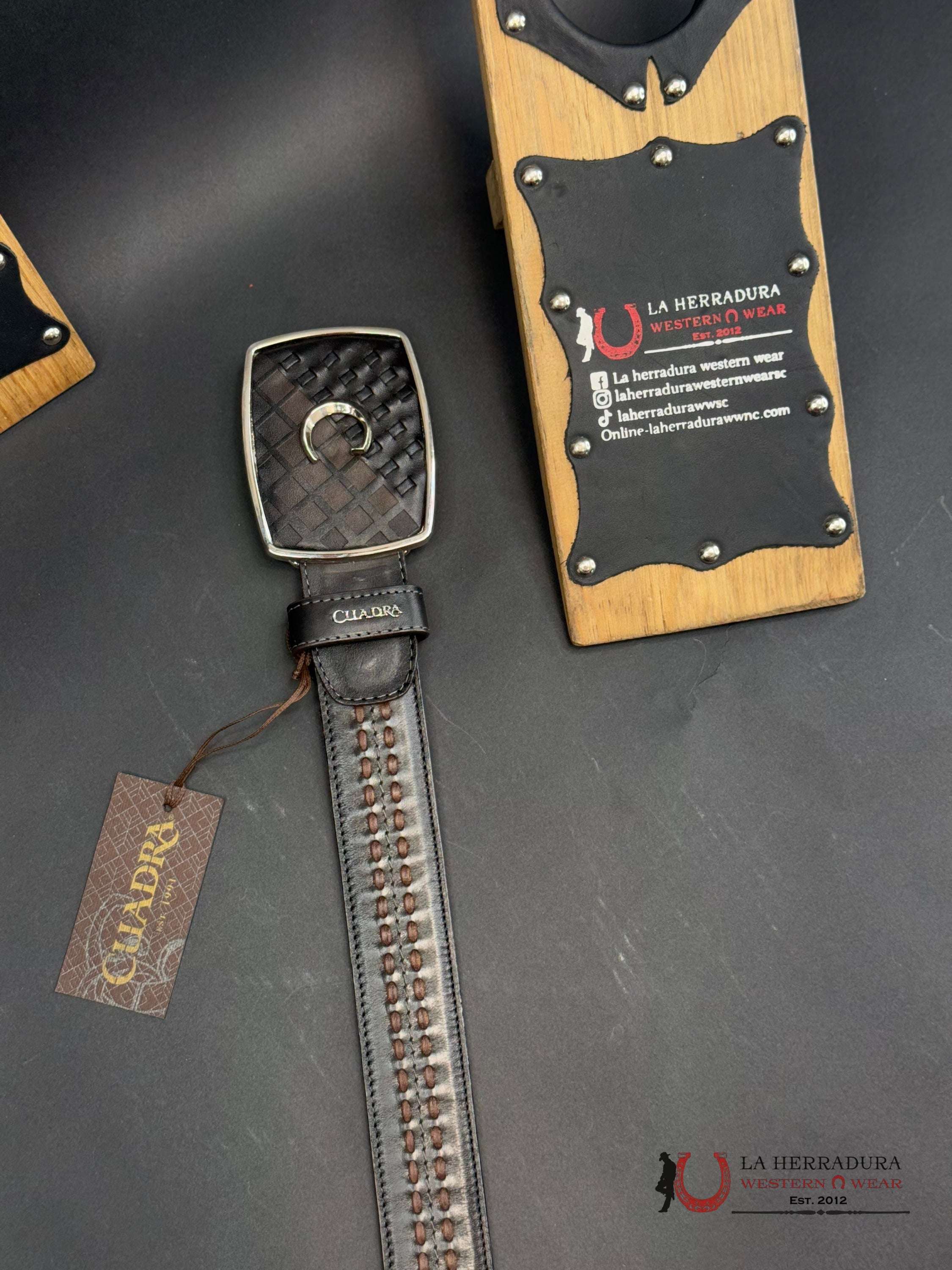 Cuadra Sillero Over Negro Belt Bc248 Cinturones Hombres