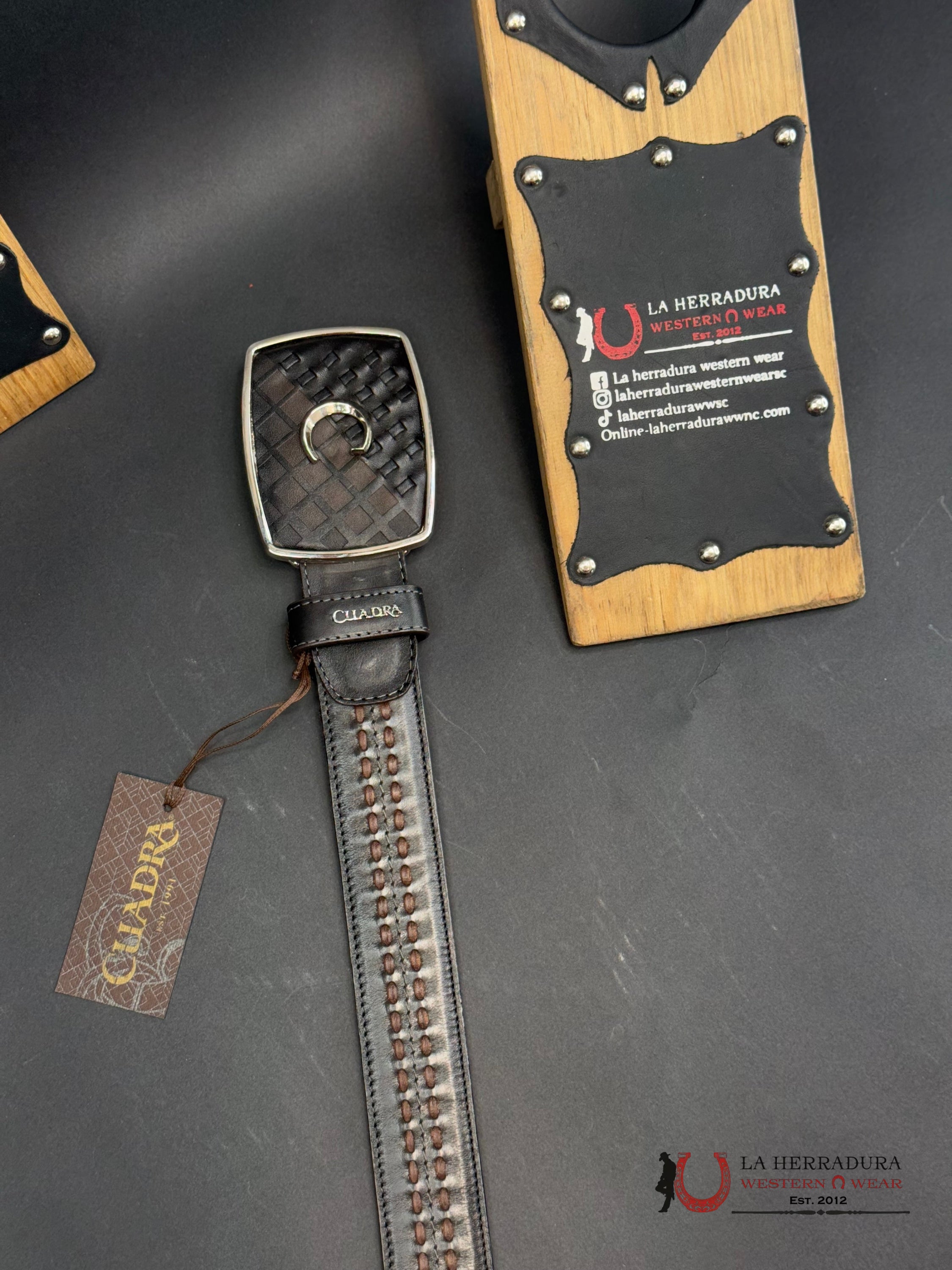 Cuadra Sillero Over Negro Belt Bc248 Cinturones Hombres