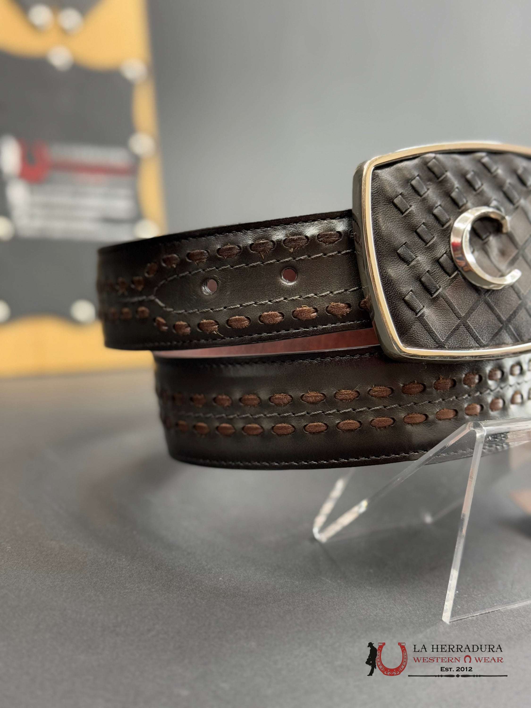Cuadra Sillero Over Negro Belt Bc248 Cinturones Hombres