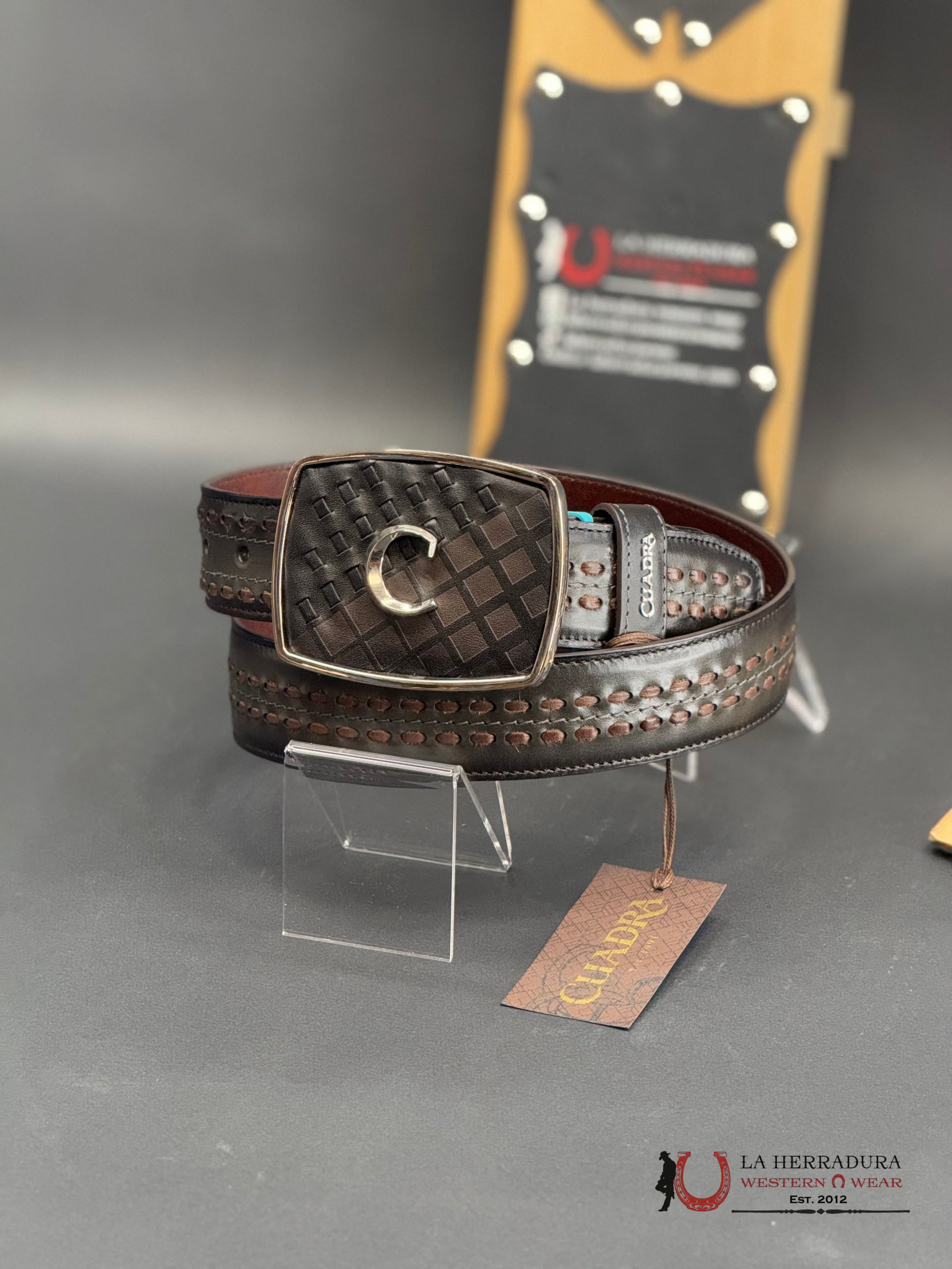 Cuadra Sillero Over Negro Belt Bc248 Cinturones Hombres