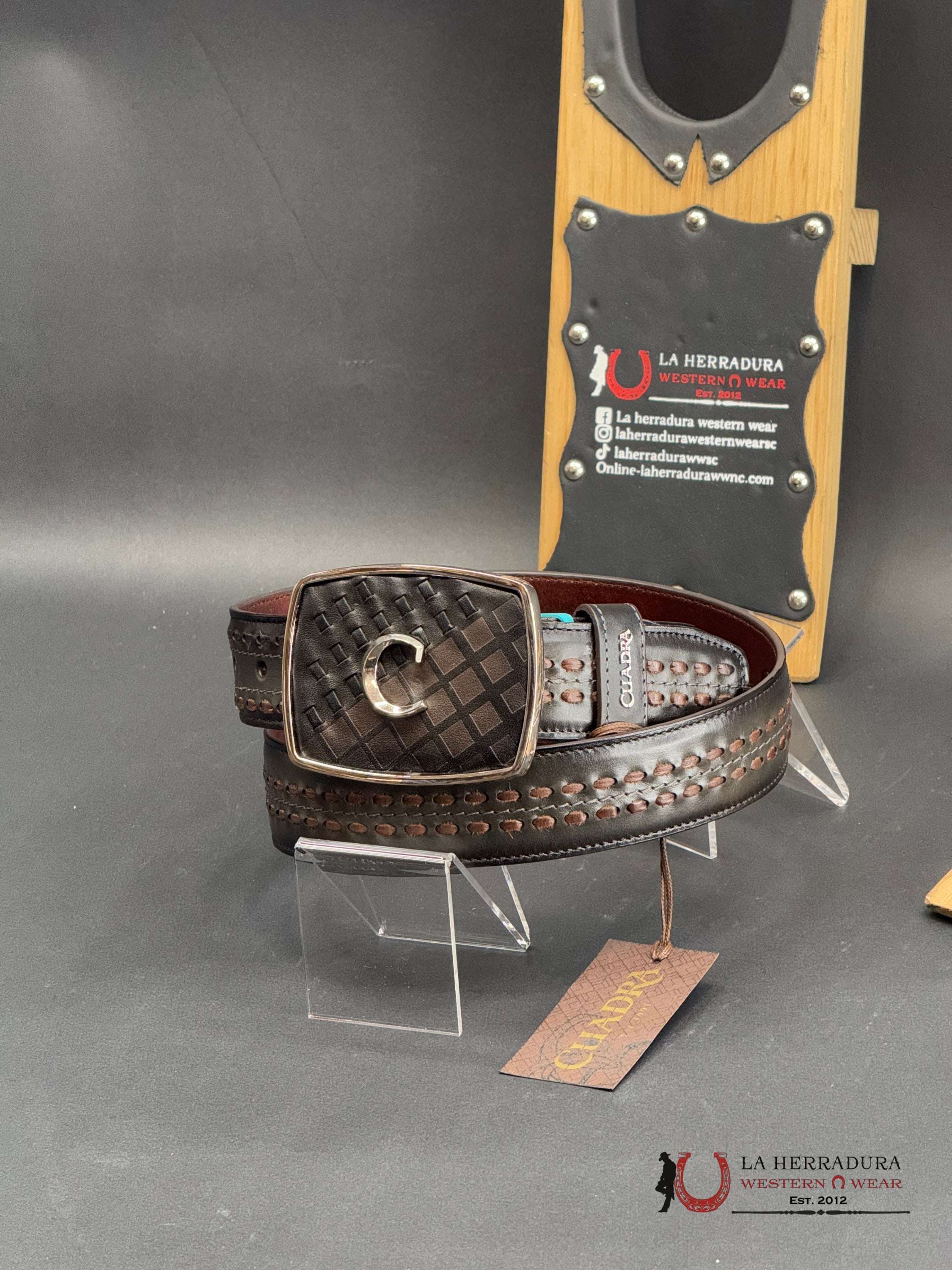 Cuadra Sillero Over Negro Belt Bc248 Cinturones Hombres