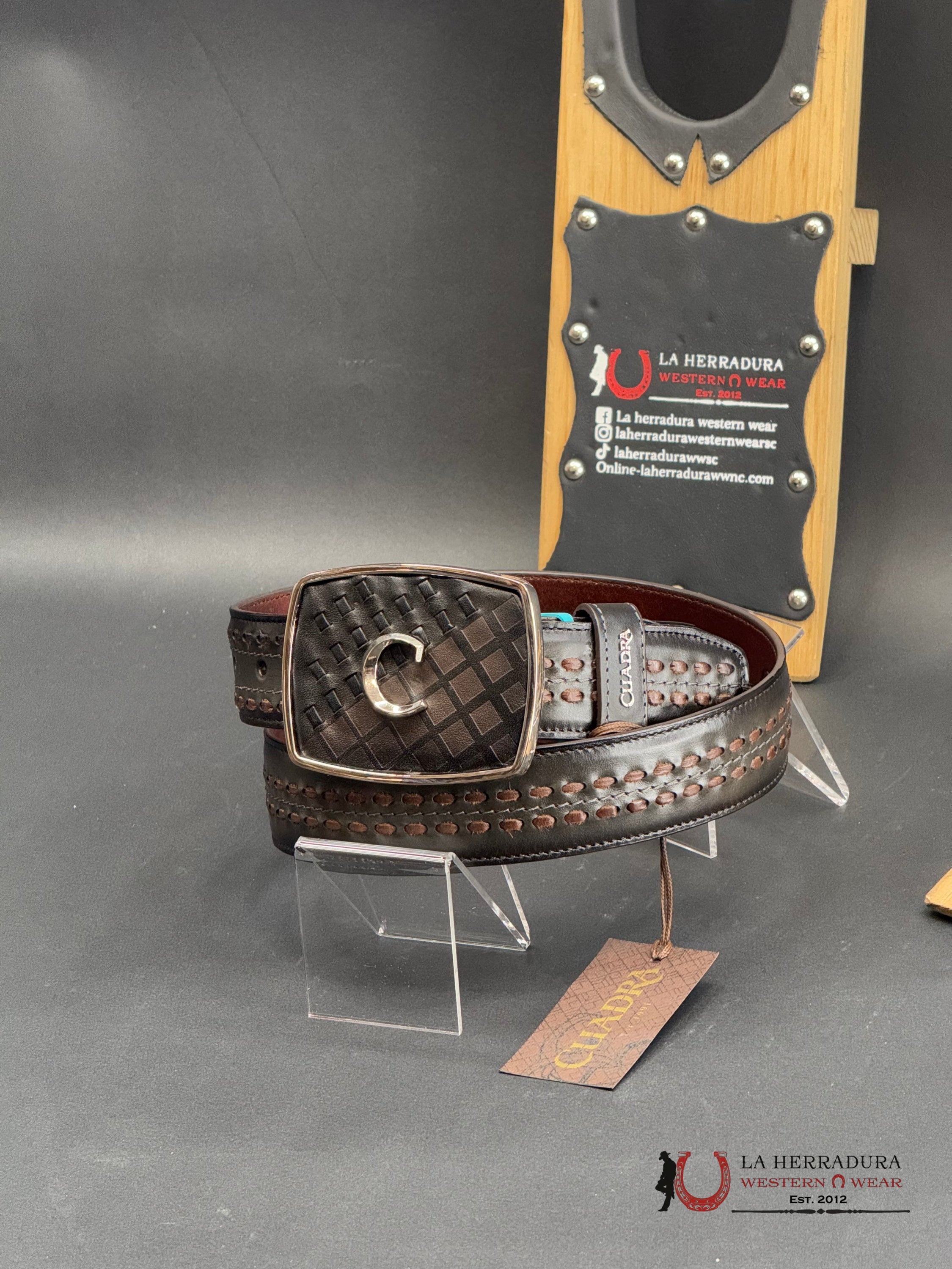 Cuadra Sillero Over Negro Belt Bc248 Cinturones Hombres