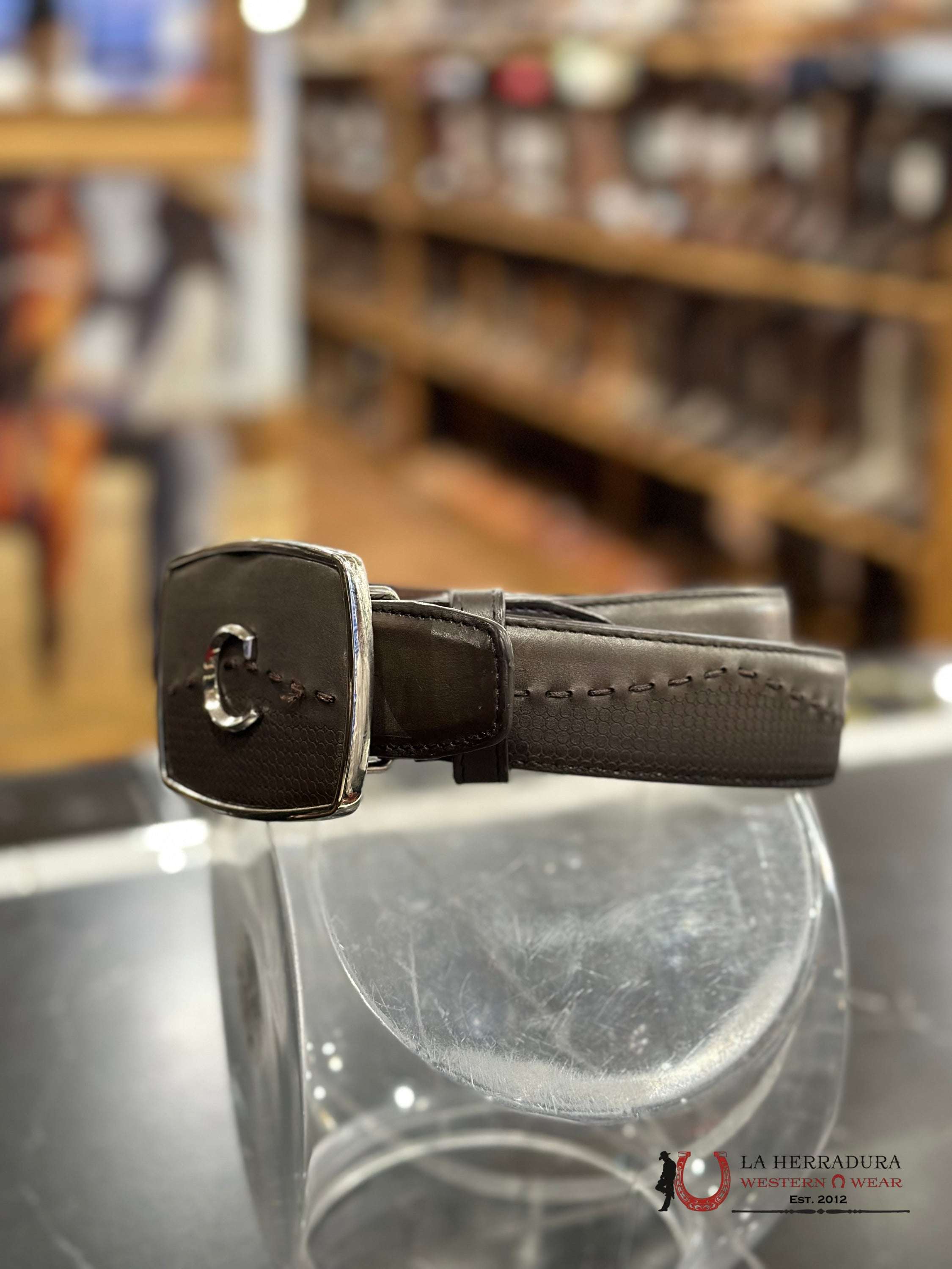 Cuadra Vacuno Res Light Negro Grey Belt Cinturones Hombres
