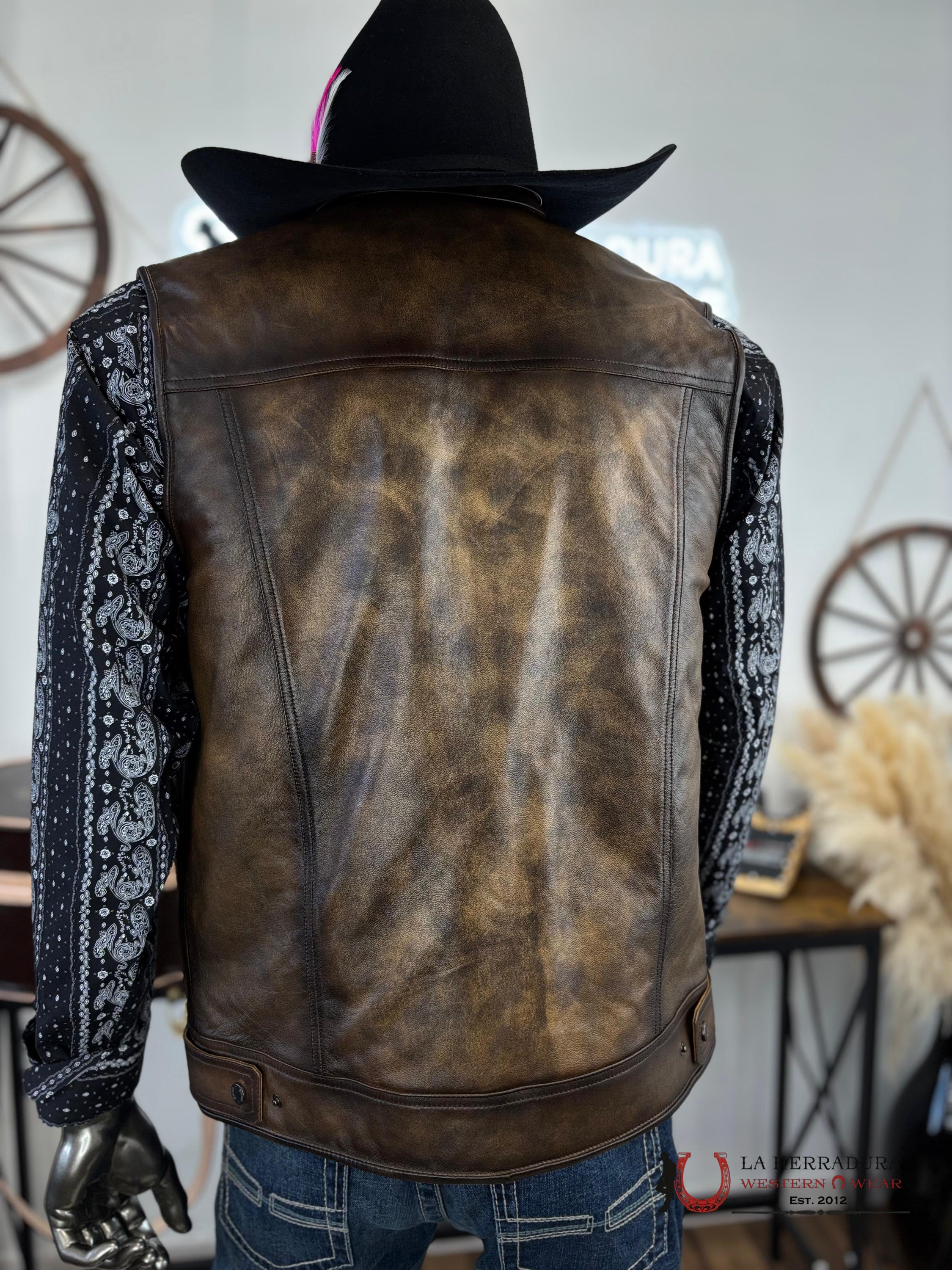 Cuadra Vintange Capuccino Mens Zipper Vest Ropa Hombres