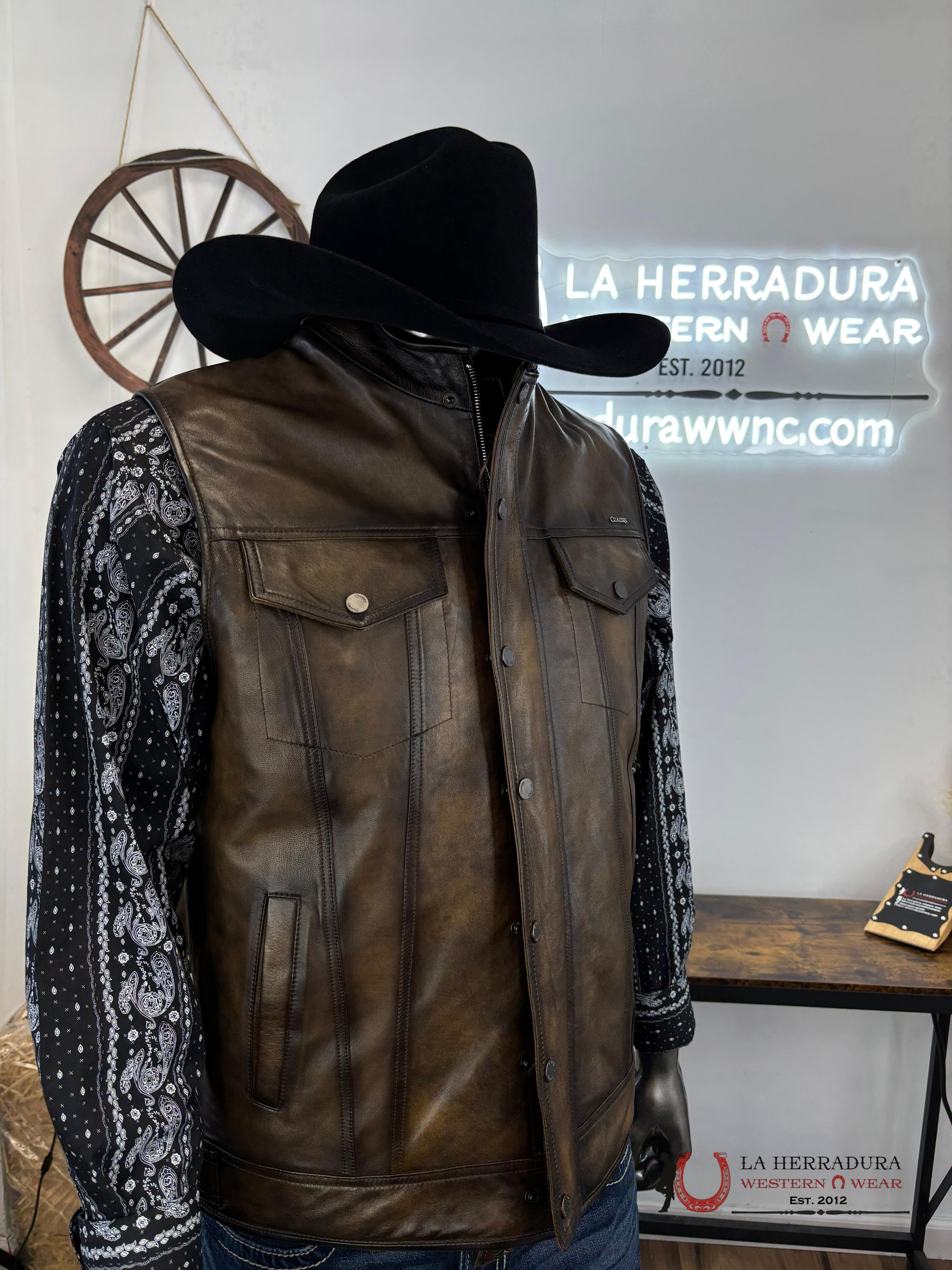 Cuadra Vintange Capuccino Mens Zipper Vest Ropa Hombres