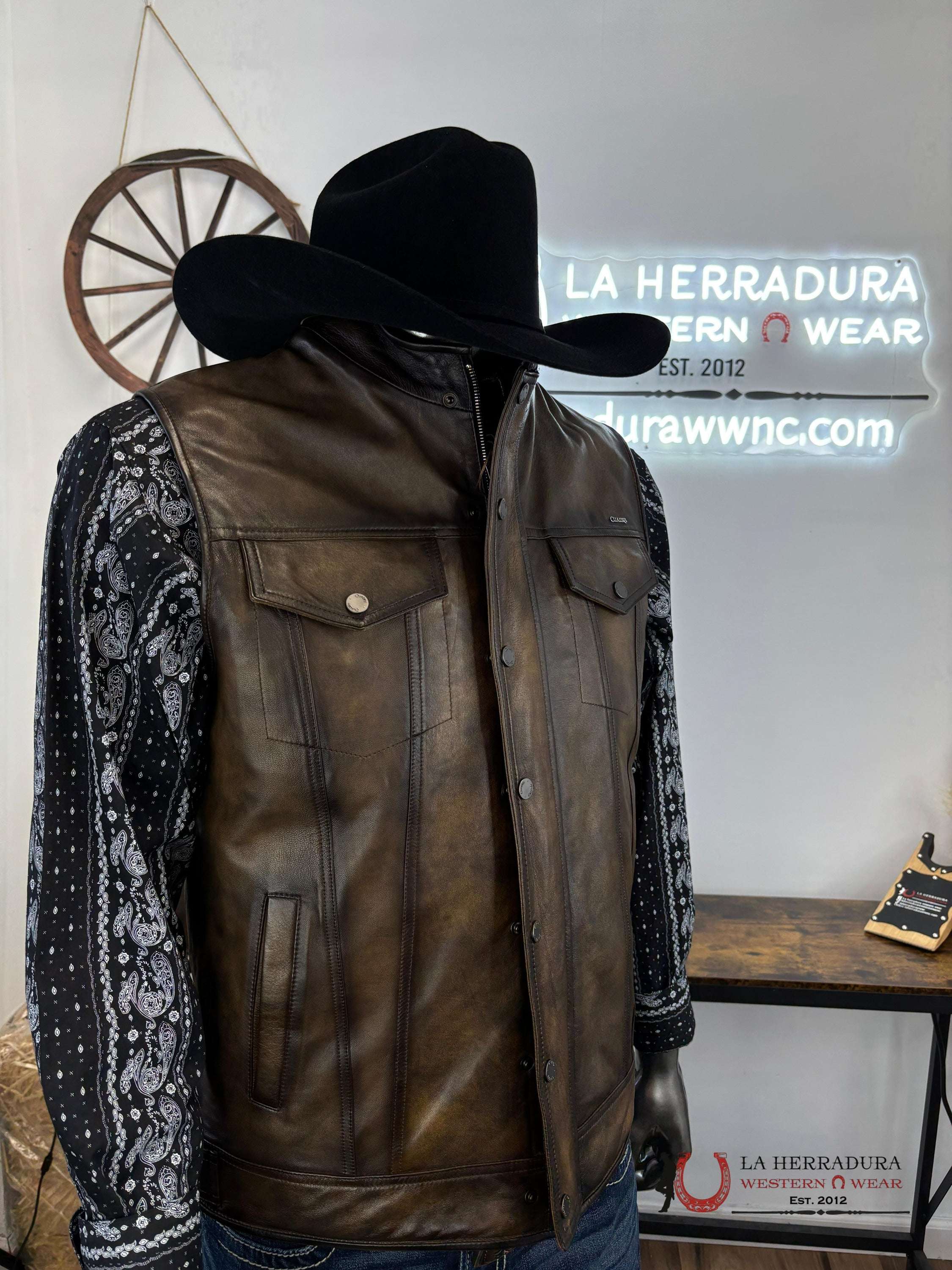 Cuadra Vintange Capuccino Mens Zipper Vest Ropa Hombres