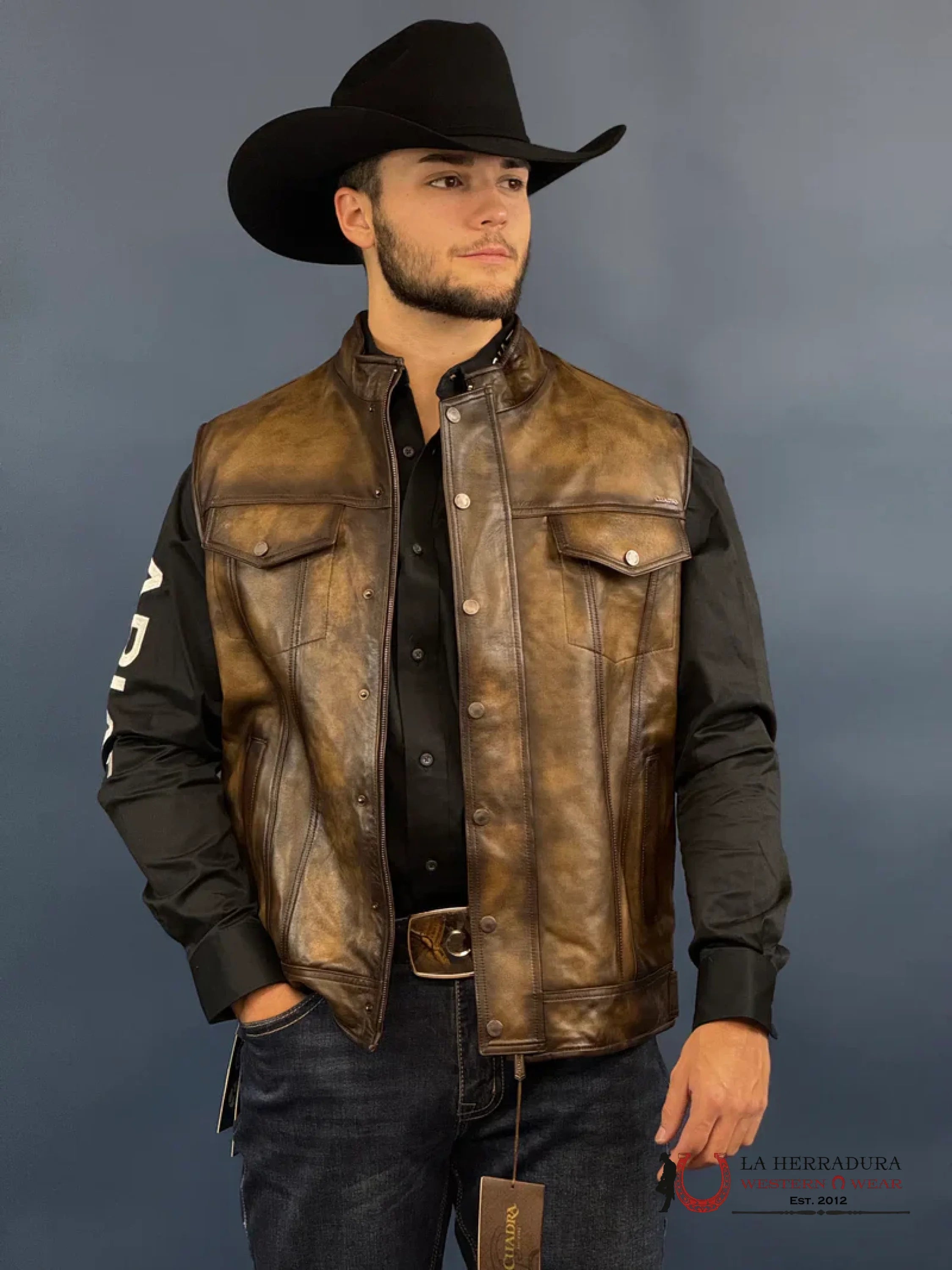 Cuadra Vintange Capuccino Mens Zipper Vest Ropa Hombres