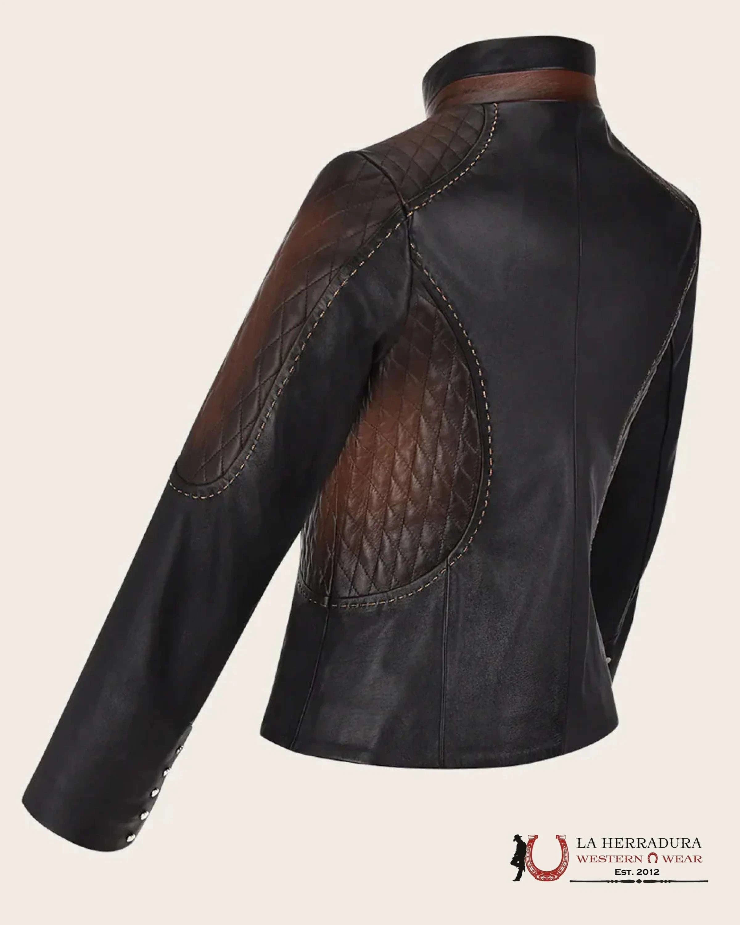 Cuadra Womens Brown Zipper Leather Jacket JC142 ROPA MUJERES