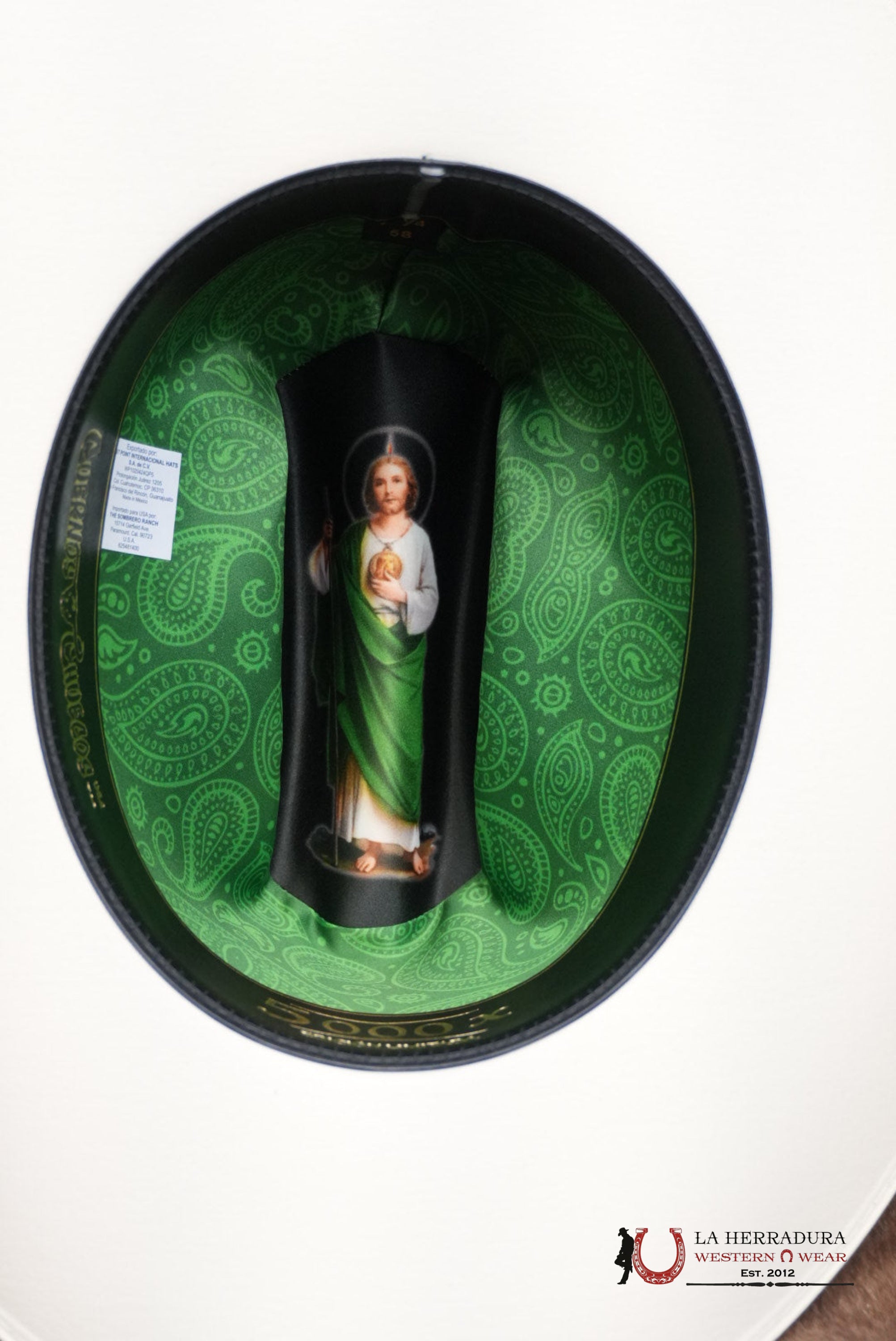 CUERNOS CHUECOS 5000X LIMITED EDITION SAN JUDAS RANCHERA ATEJANADA COPA CHICA TEJANA