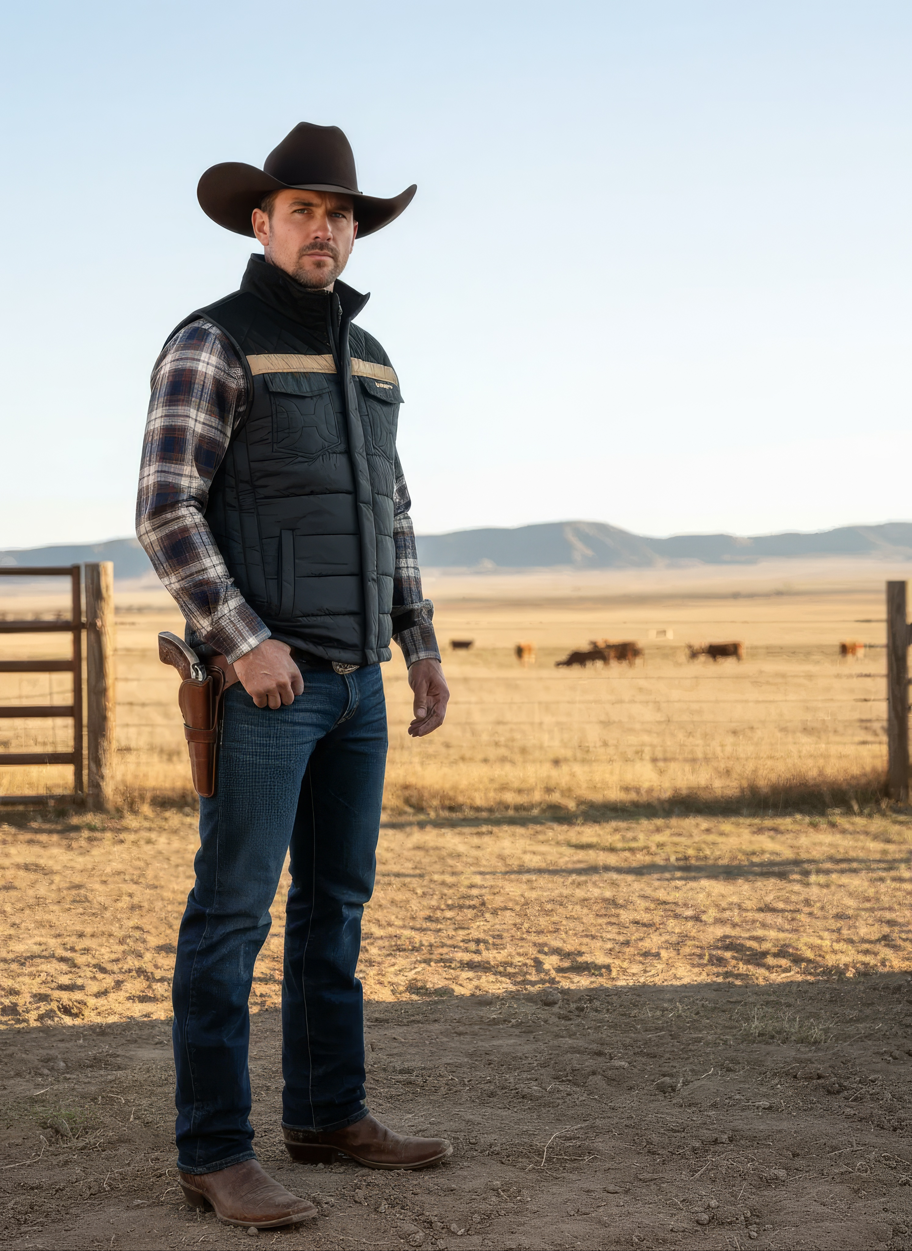 HOOEY MENS BANFF BLACK PACKABLE VEST HV117BK