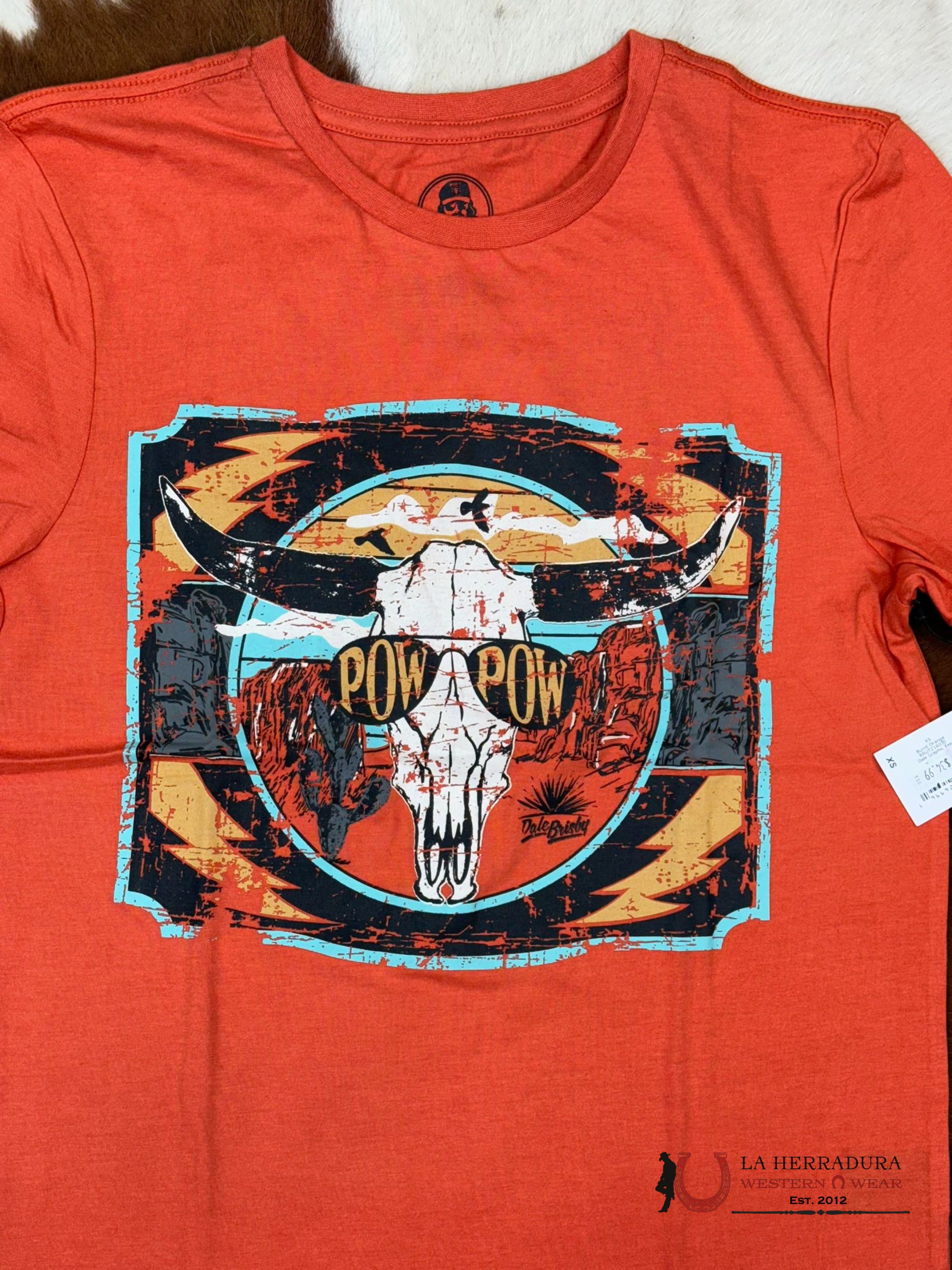 Dale Brisby X Rock&Roll Graphic Tee Burnt Orange Short Sleeve T-Shirt Ropa Hombres