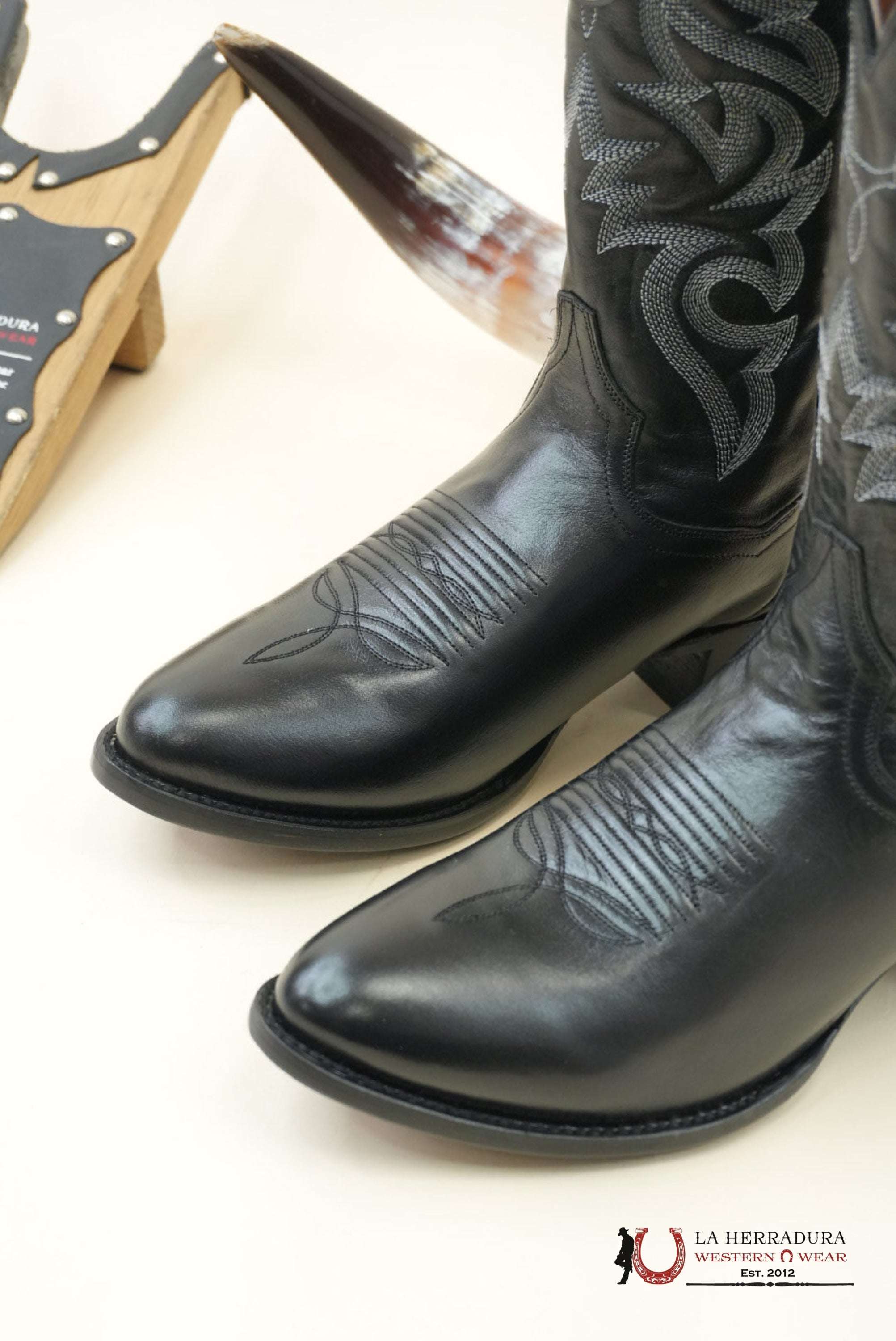 DAN POST BLACK MIGNON CORONA ROUND TOE BOOT MENS BOTAS MUJERES