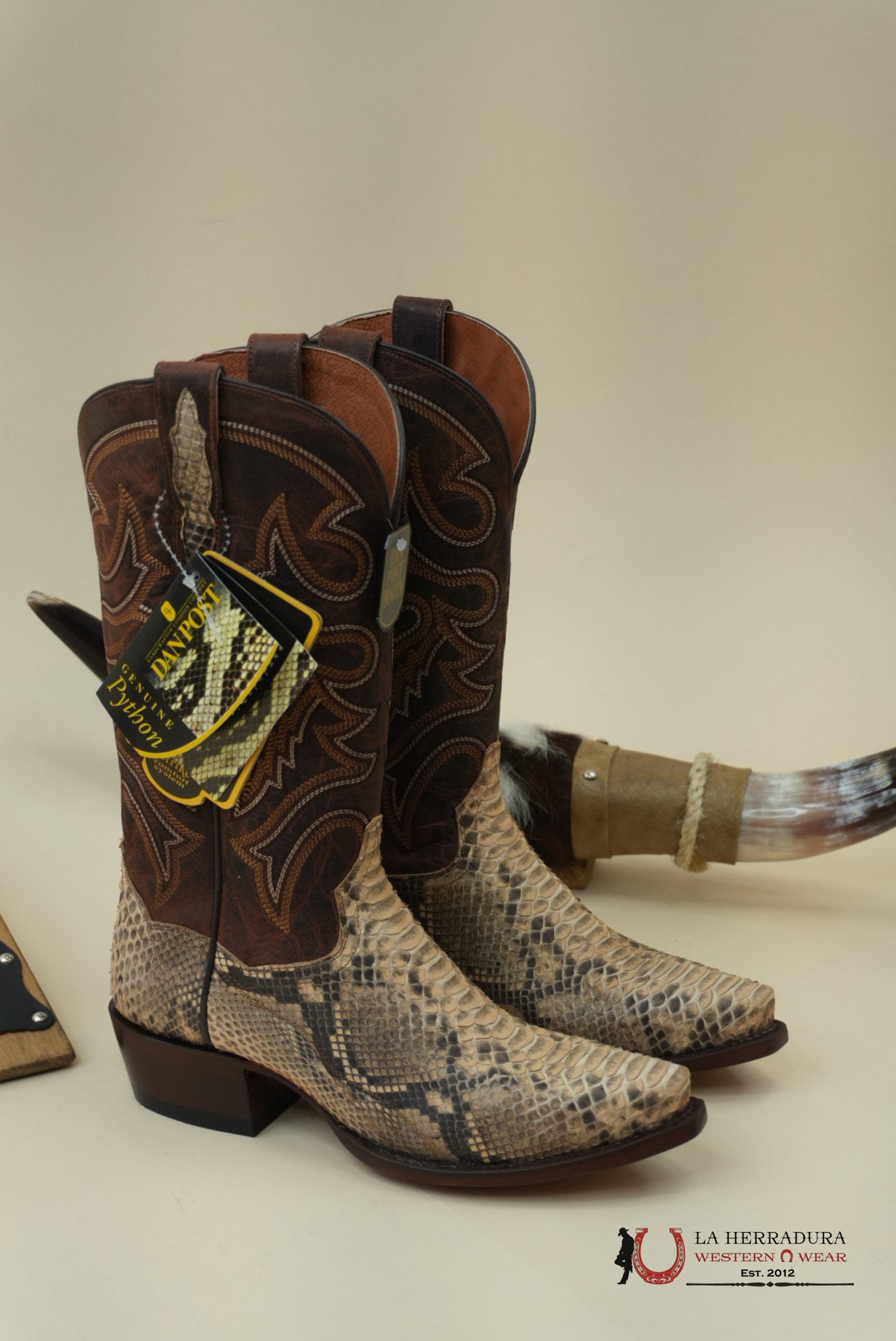 DAN POST SAND/BROWN PYTHON STRURGIS BOOT MENS BOTAS MUJERES