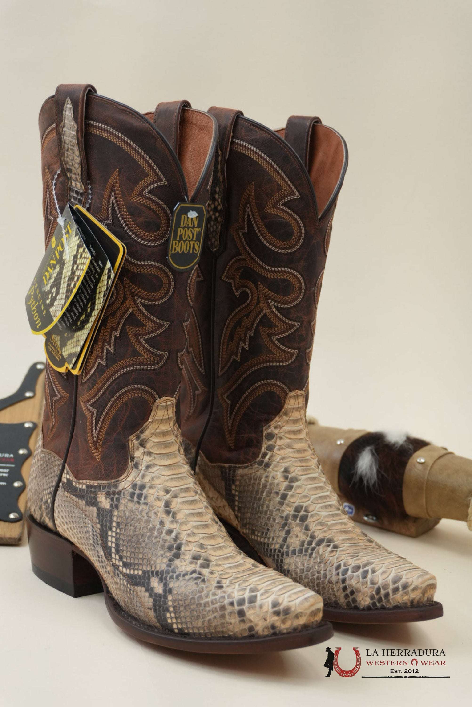 DAN POST SAND/BROWN PYTHON STRURGIS BOOT MENS BOTAS MUJERES