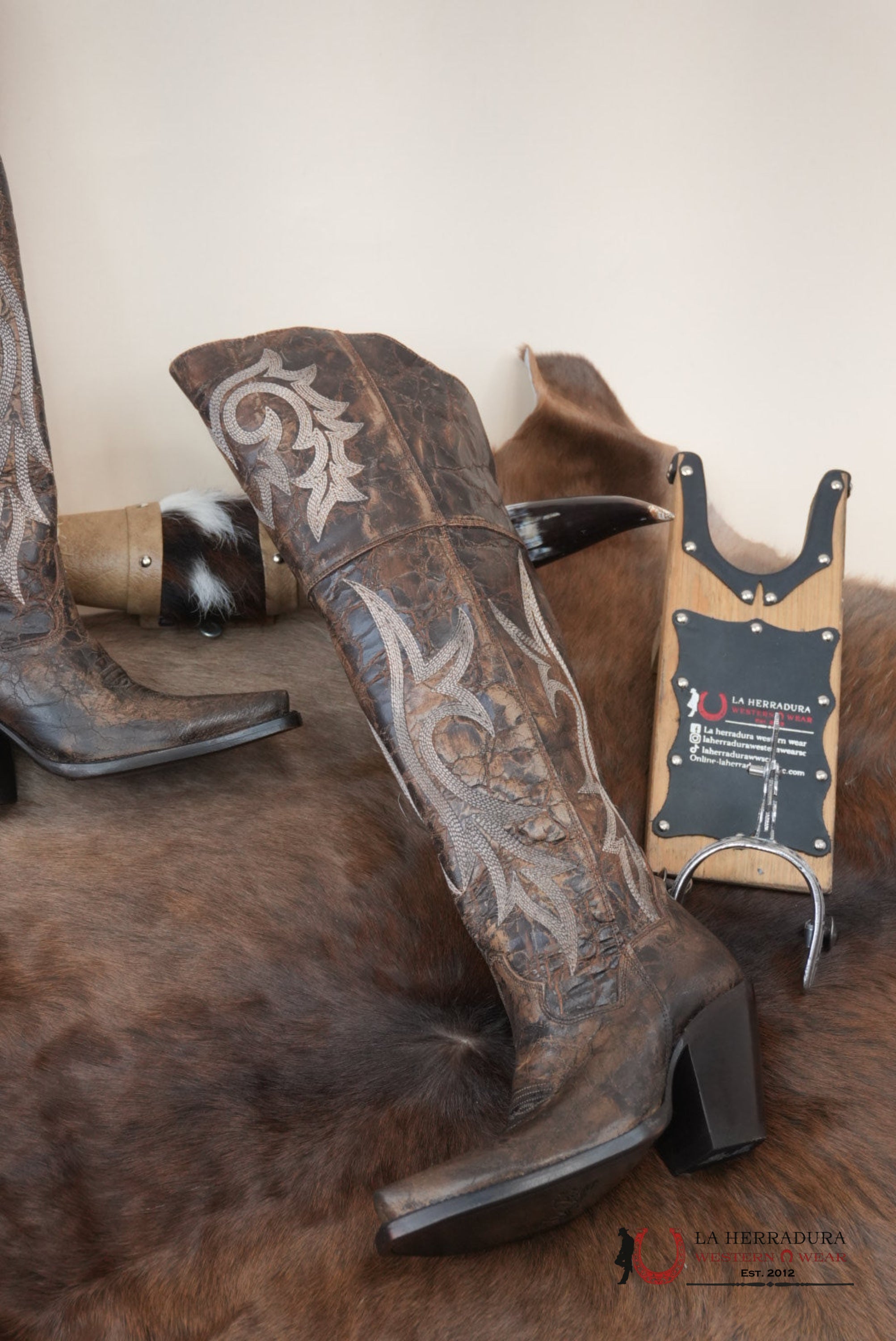 DAN POST BROWN JILTED LEATHER SNIP TOE TALL BOOT WOME BOTAS MUJERES