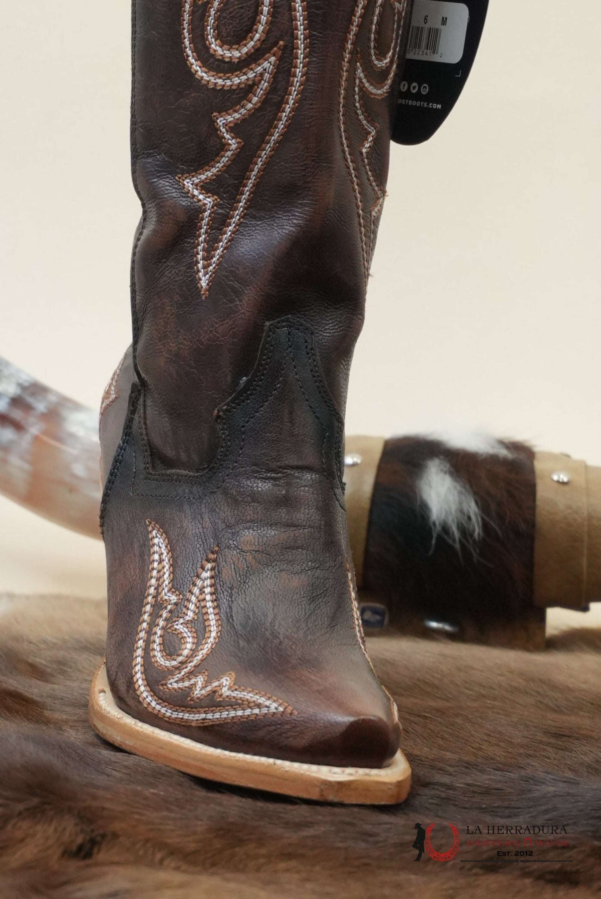 DAN POST CHOCOLATE LEATHER SNIP TOE TALL BOOT WOMEN BOTAS MUJERES