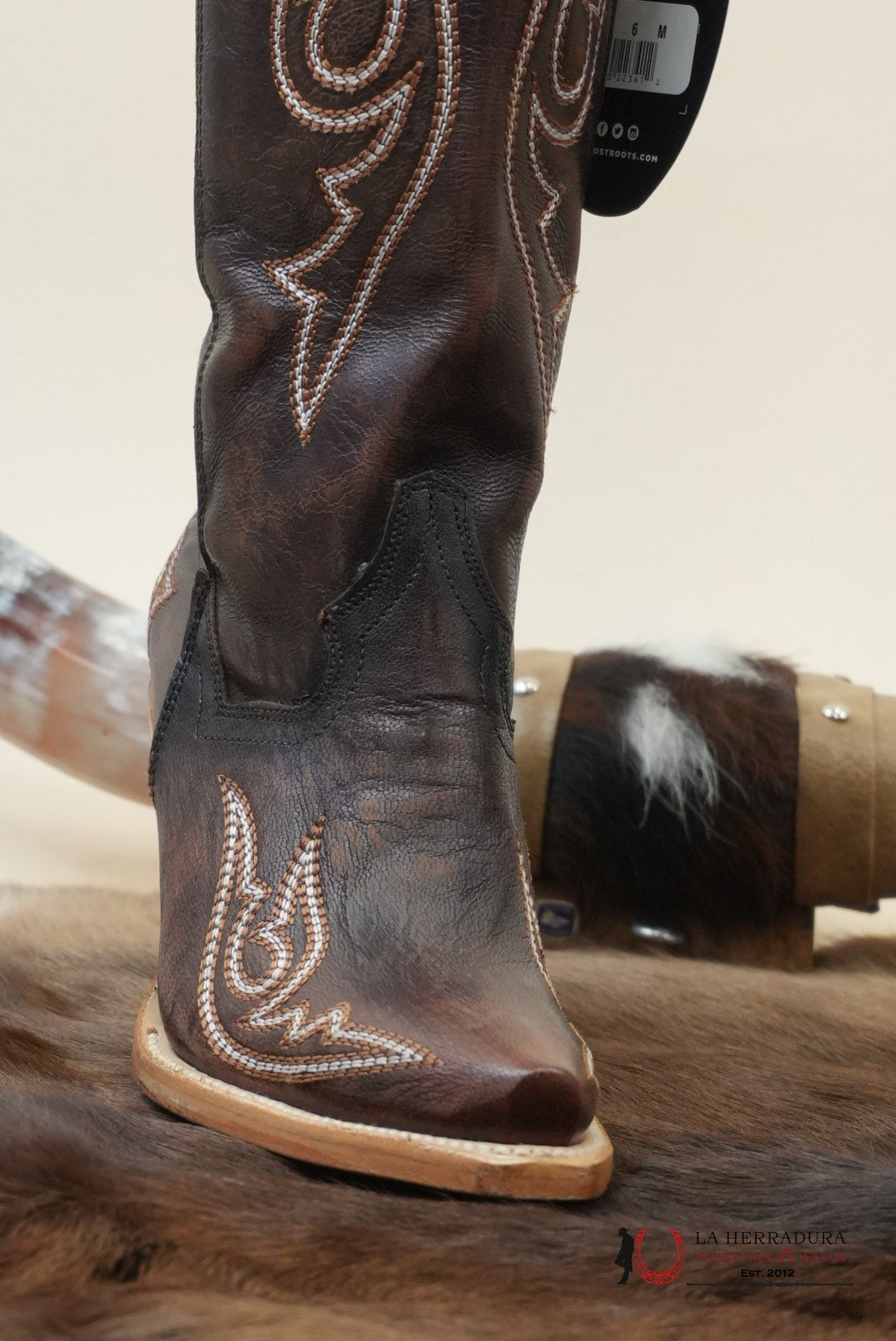 DAN POST CHOCOLATE LEATHER SNIP TOE TALL BOOT WOMEN BOTAS MUJERES