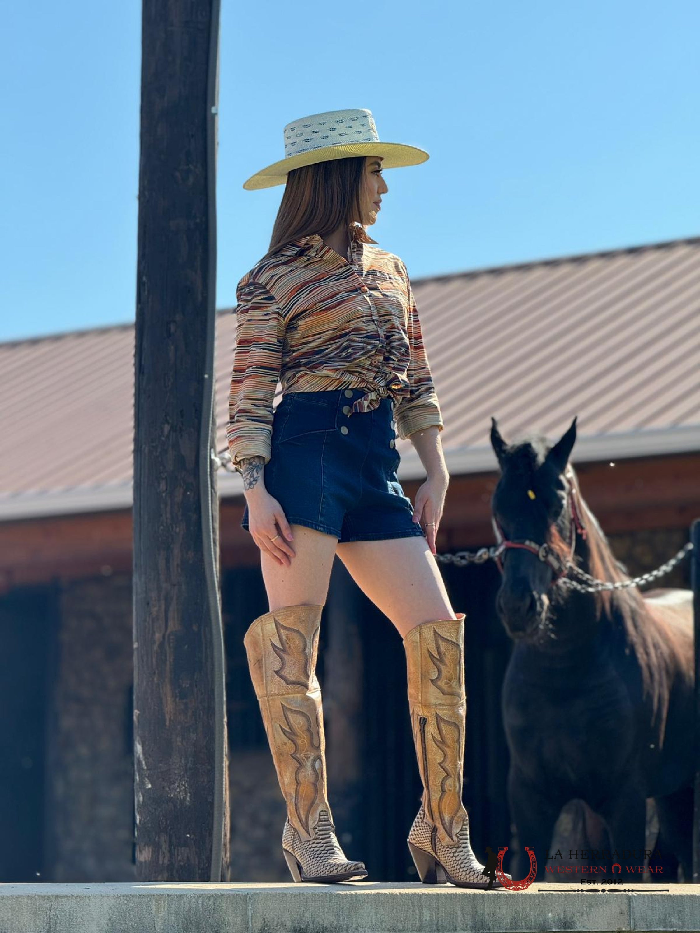 Dan Post Python Aretha Honey Snip Toe Botas Mujeres