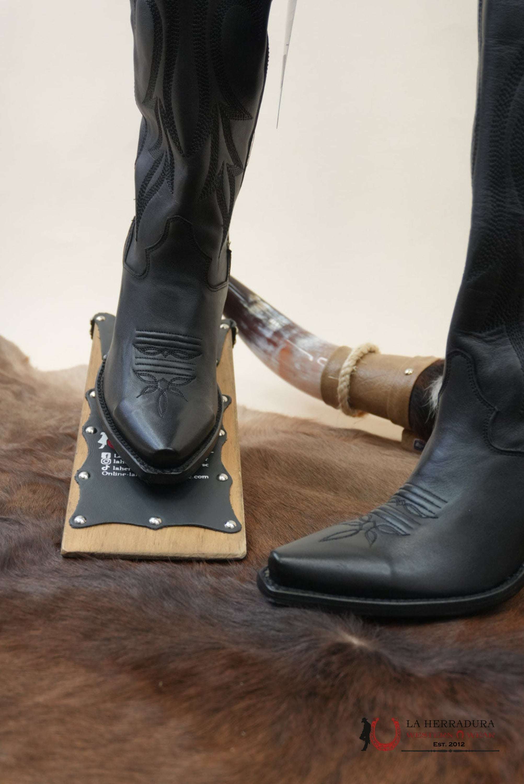DAN POST JILTED BLACK LEGIT LEATHER SNIP TOE TALL BOOT WOMEN BOTAS MUJERES