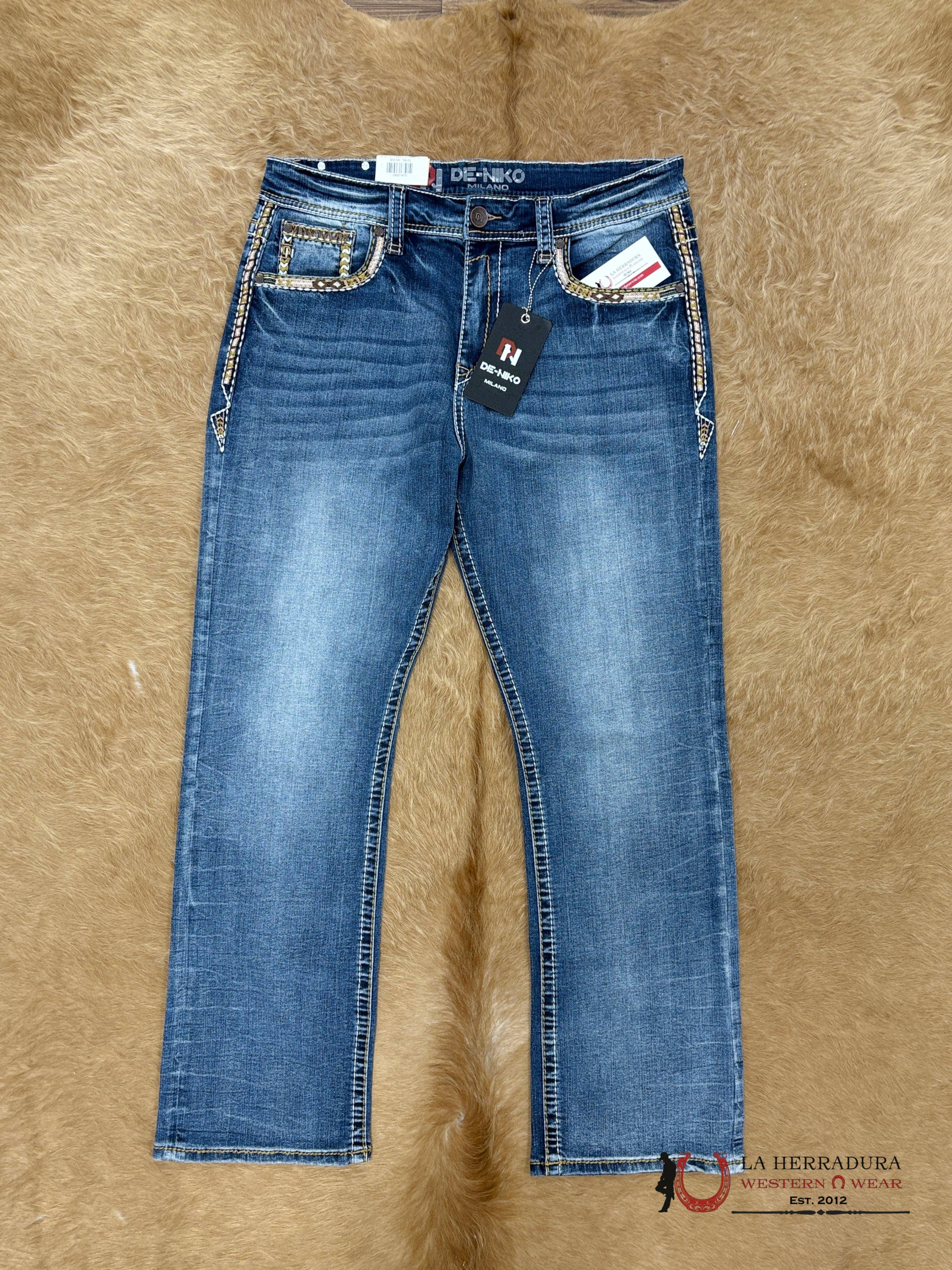 DE NIKO MENS JEANS SLIM STRAIGHT- DN-003 ROPA HOMBRES