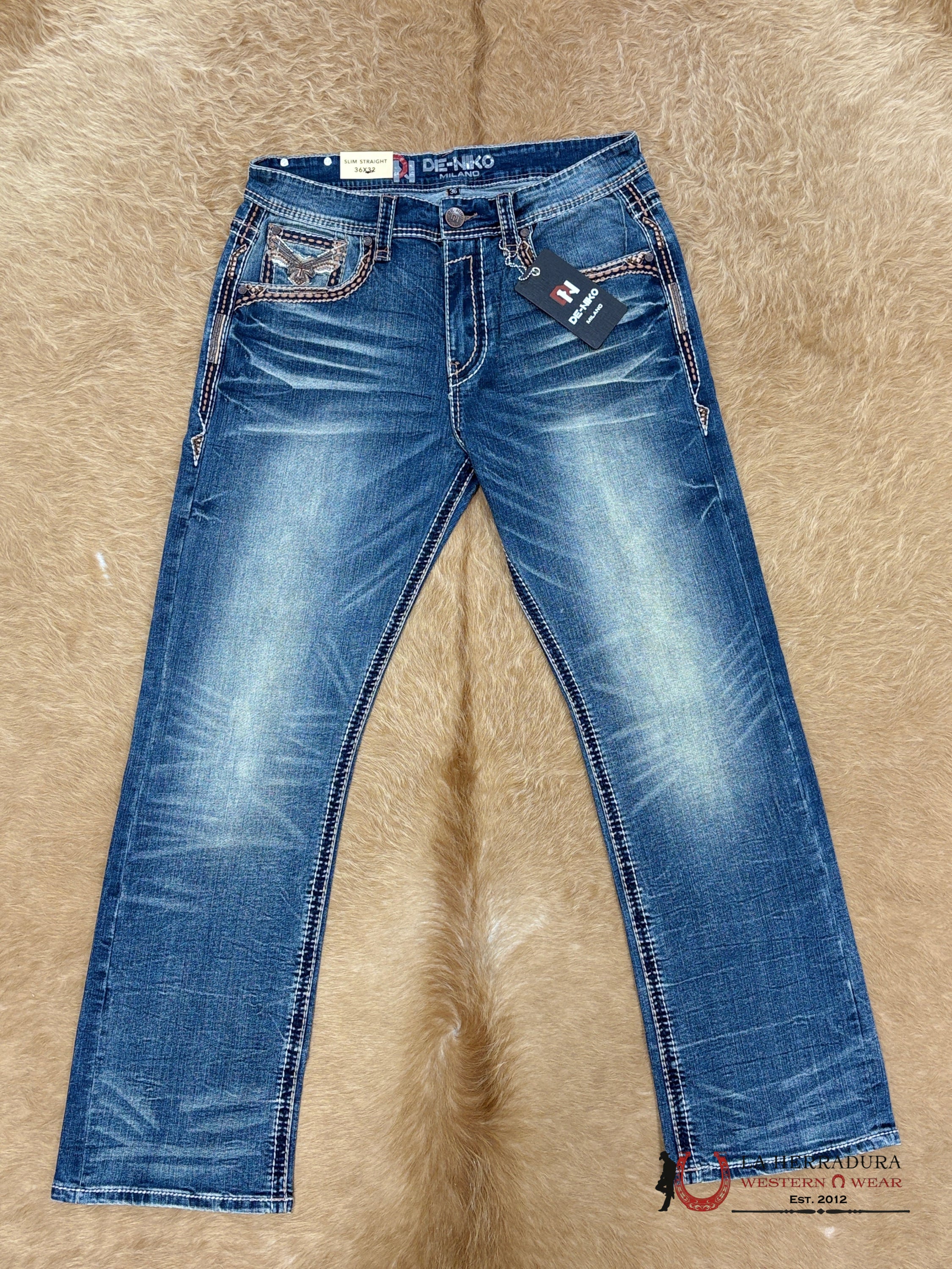 DE NIKO MENS JEANS SLIM STRAIGHT- DN-012 ROPA HOMBRES