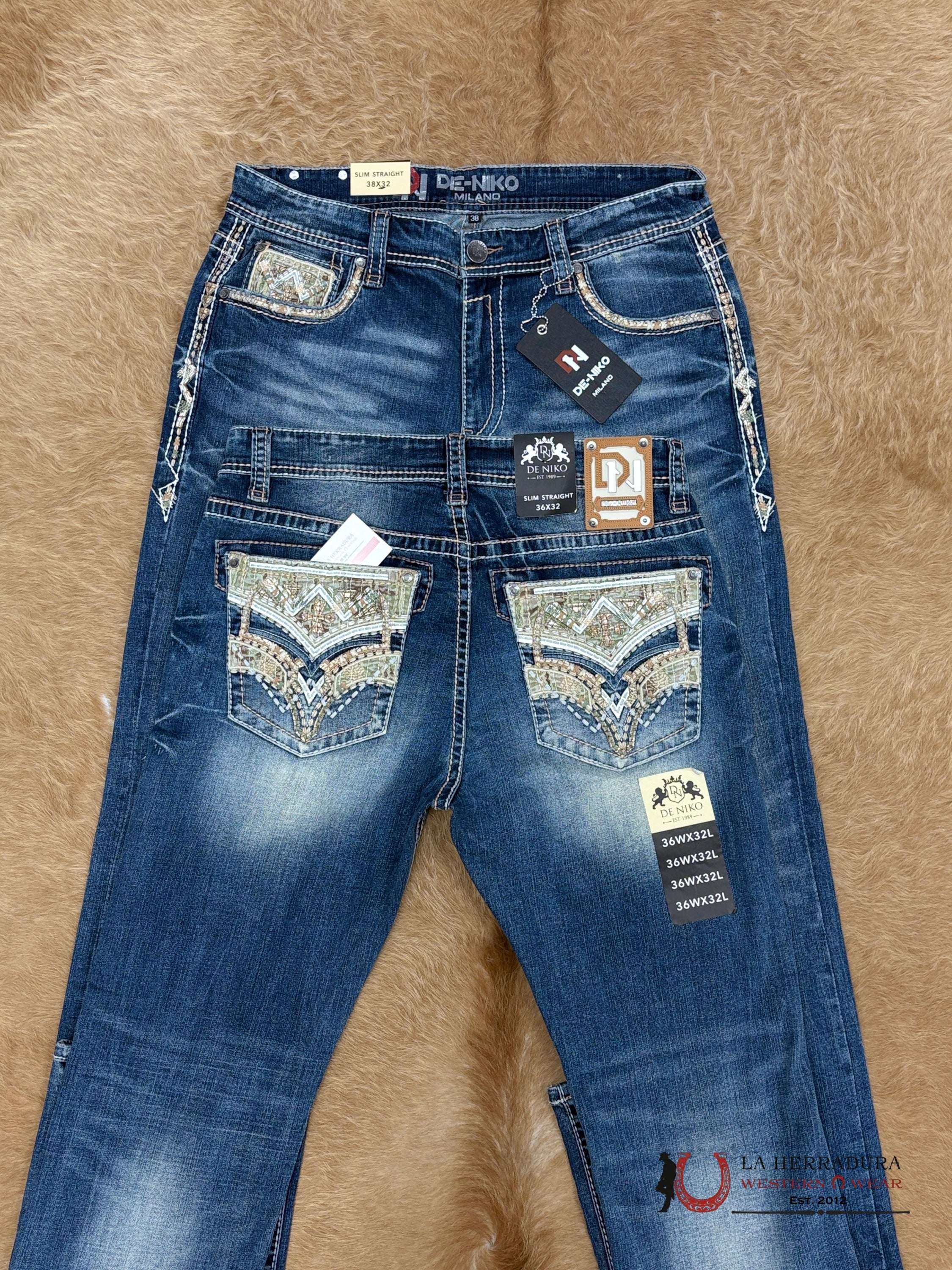 DE NIKO MENS JEANS SLIM STRAIGHT- DN-021 ROPA HOMBRES