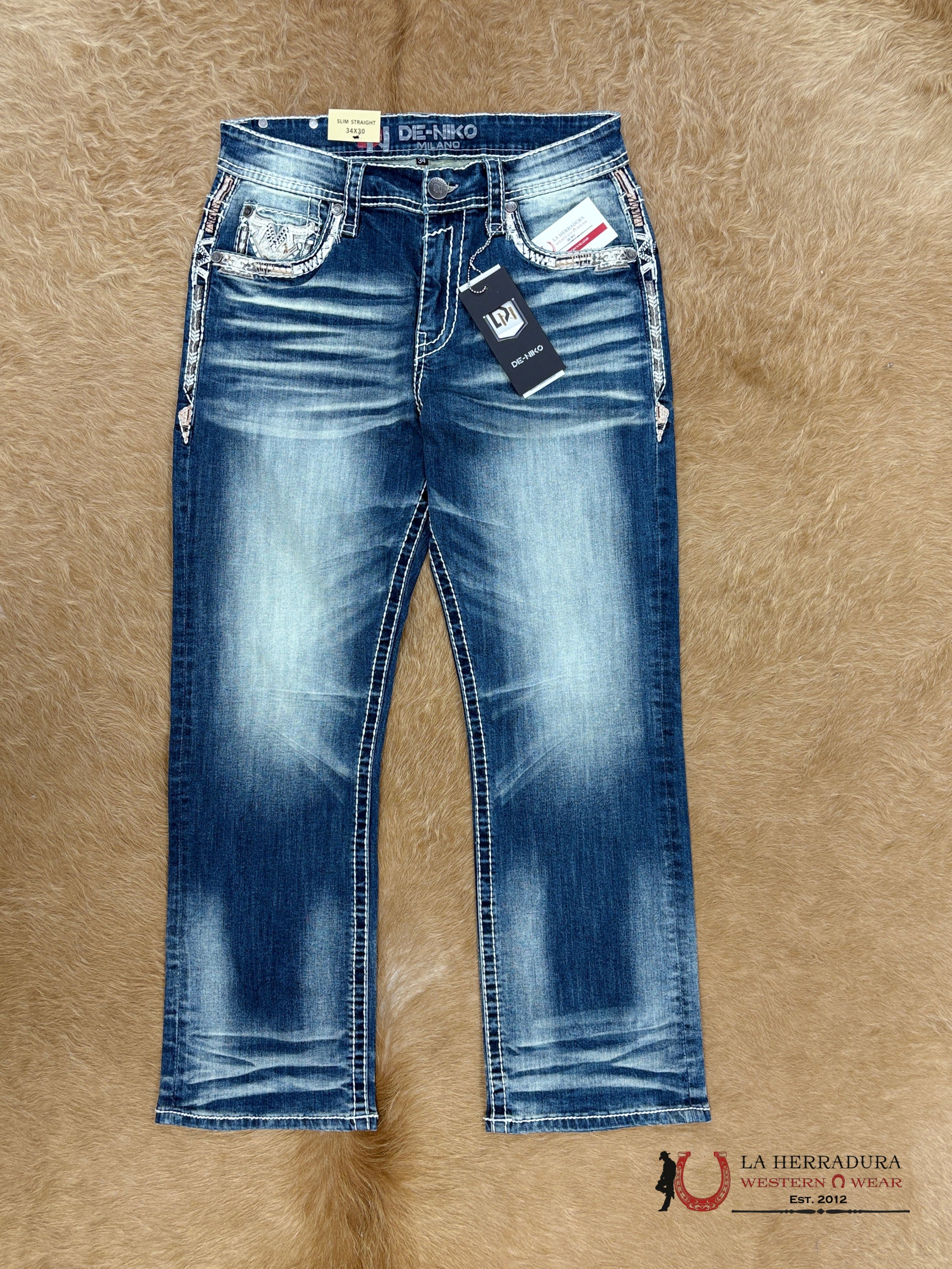 DE NIKO MENS JEANS SLIM STRAIGHT-DN-037 ROPA HOMBRES